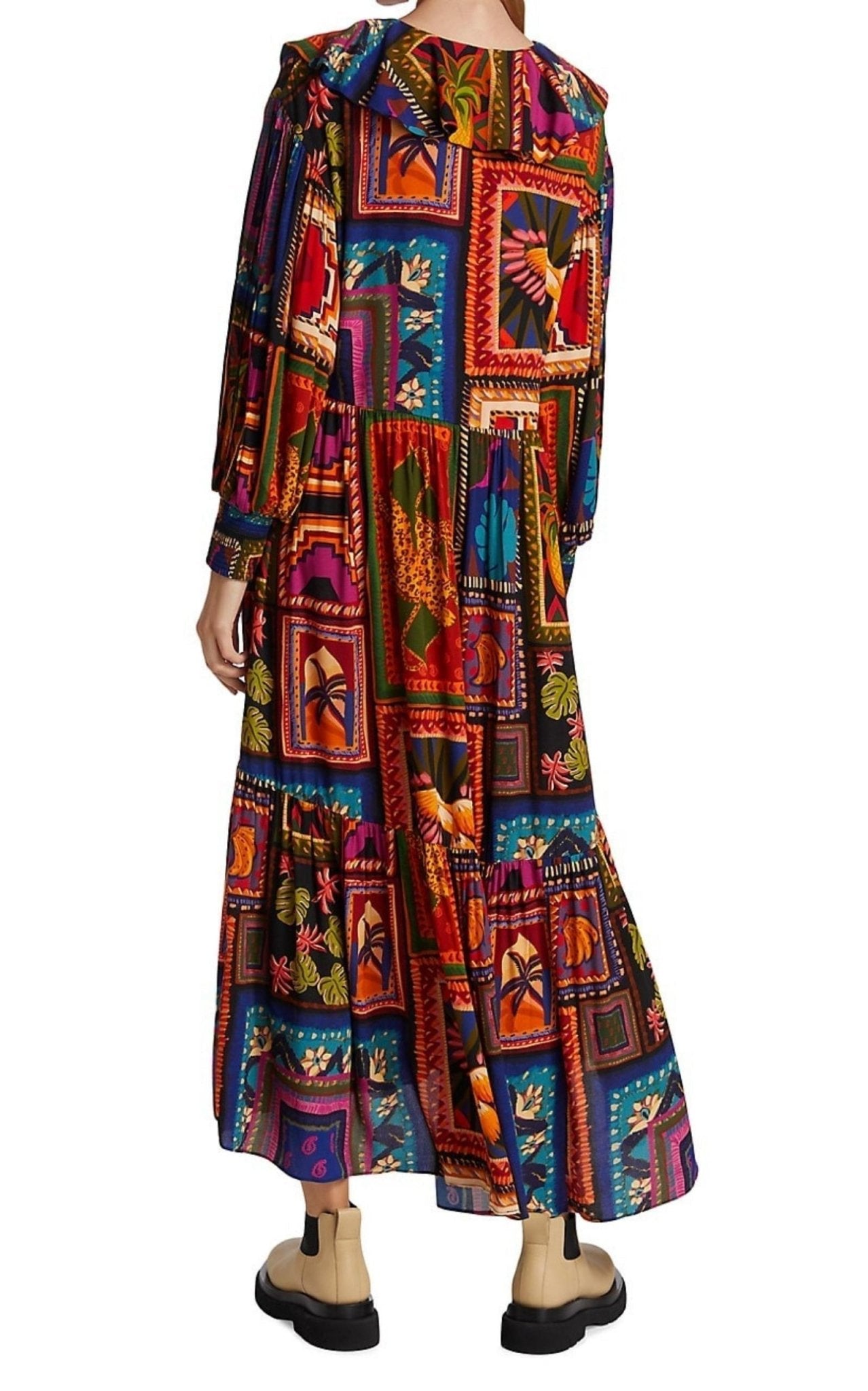 Farm Rio Patchwork Tapestry Ankle Maxi Dress - Runway Catalog