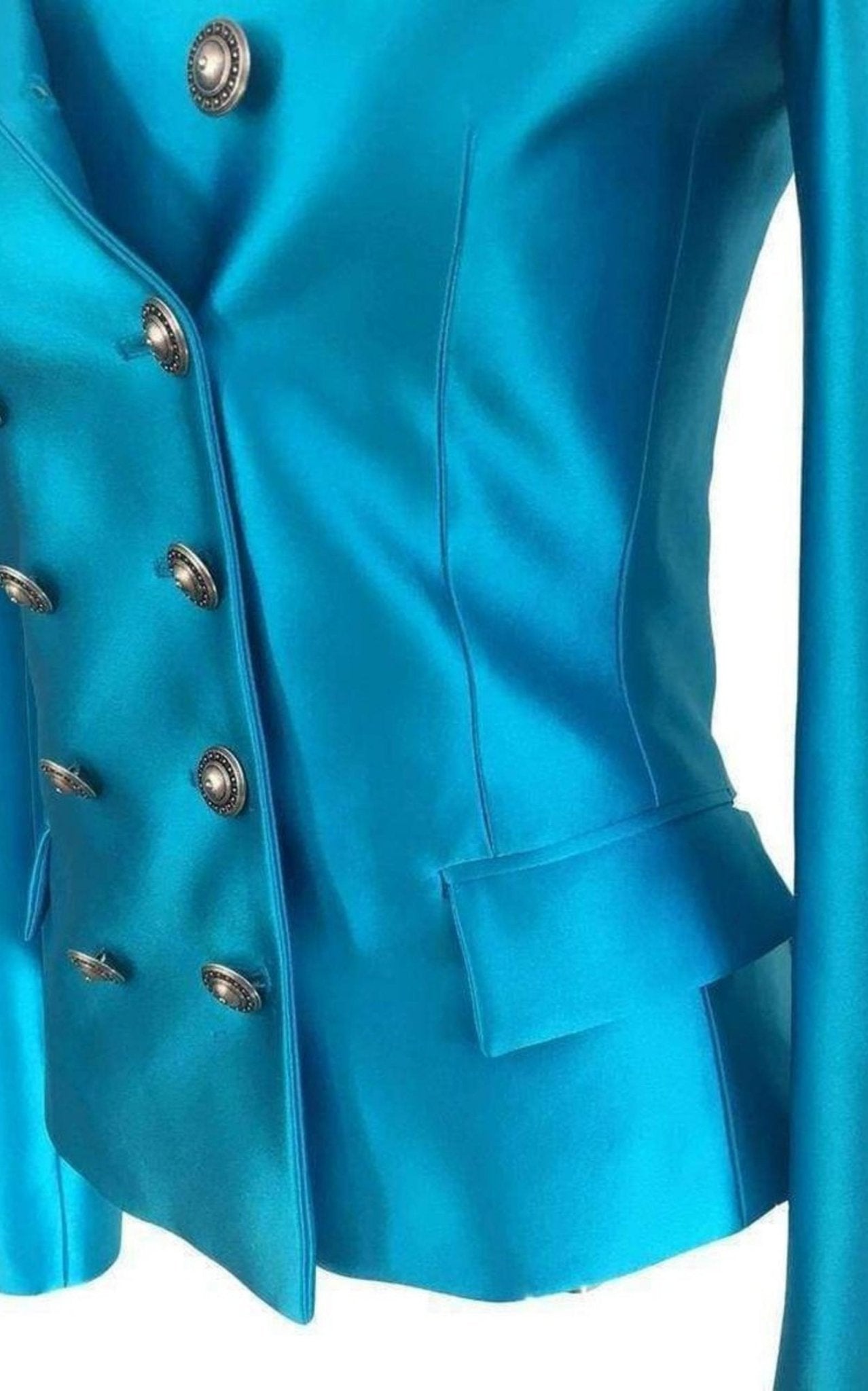 Fausto Puglisi Fausto Puglisi Silk Double Breasted Silk Blazer - Runway Catalog