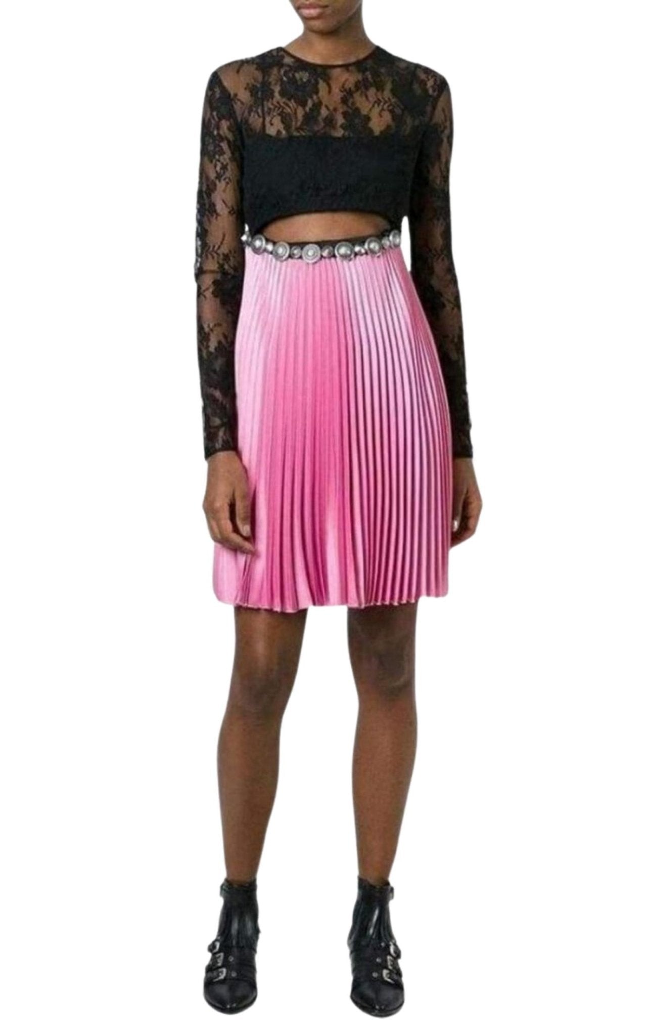 Fausto Puglisi Floral Lace Pleated Dress - Runway Catalog