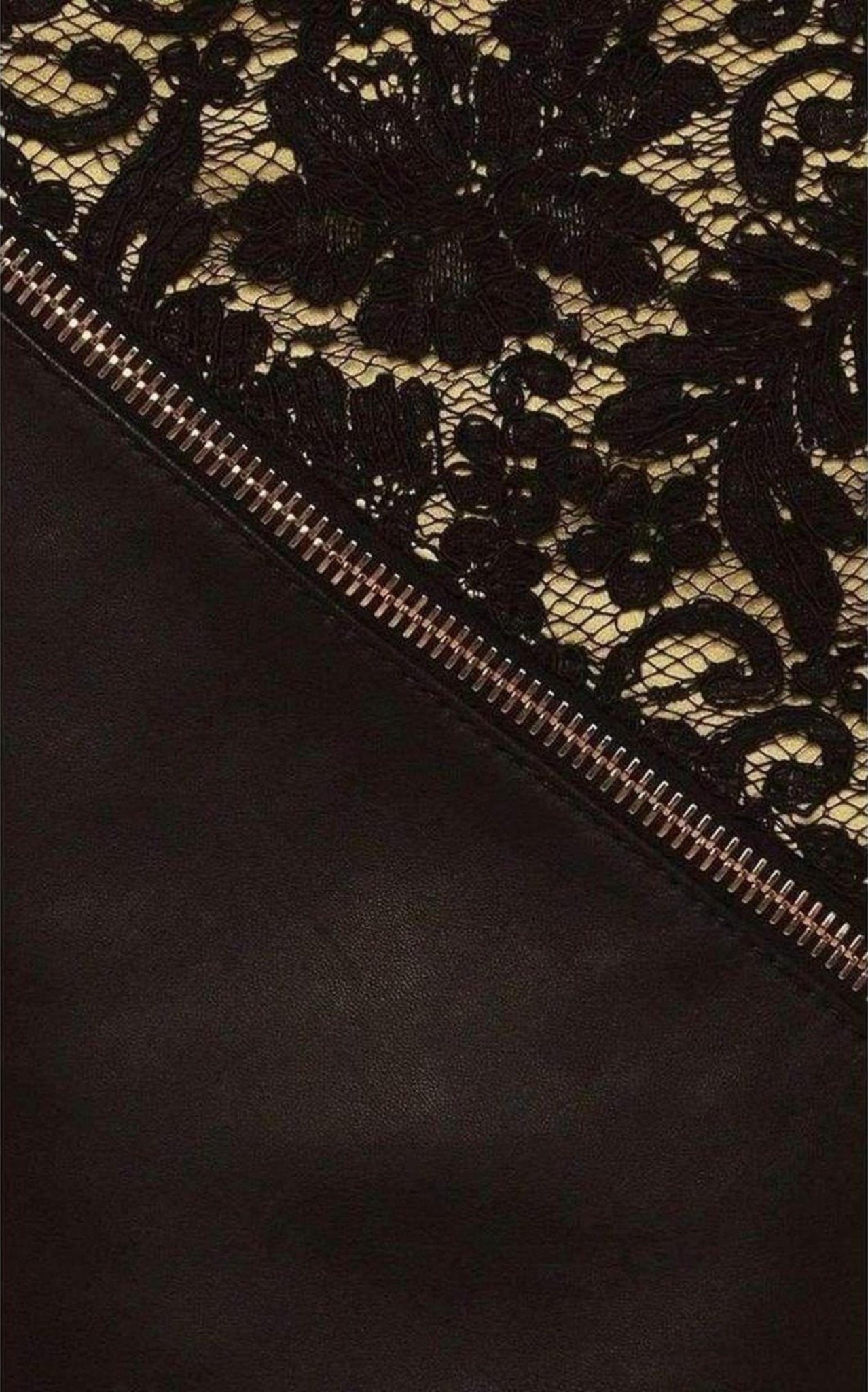 Fausto Puglisi Leather and Lace Mini Skirt - Runway Catalog