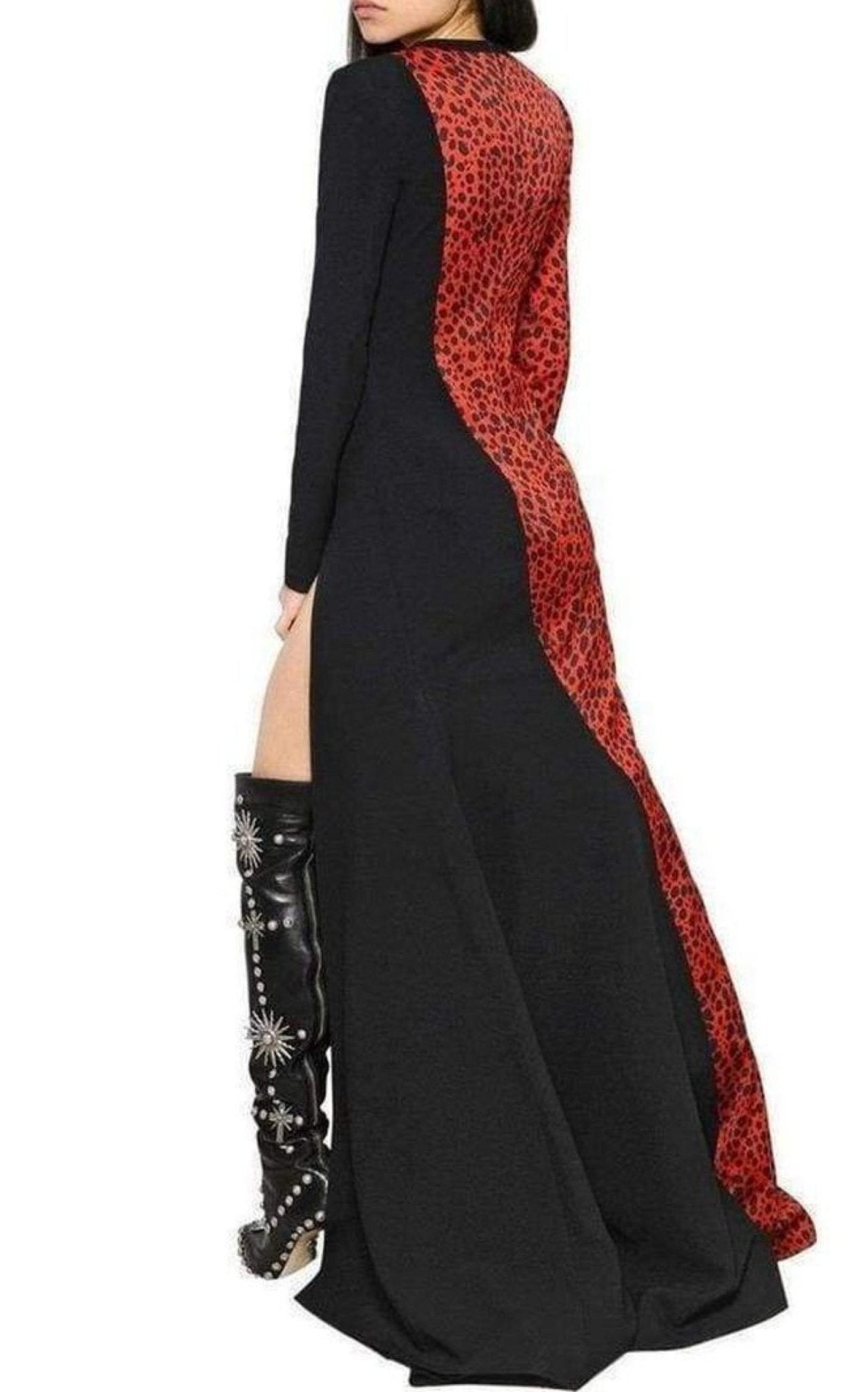 Fausto Puglisi Red Leopard Print Stretch Silk Gown - Runway Catalog