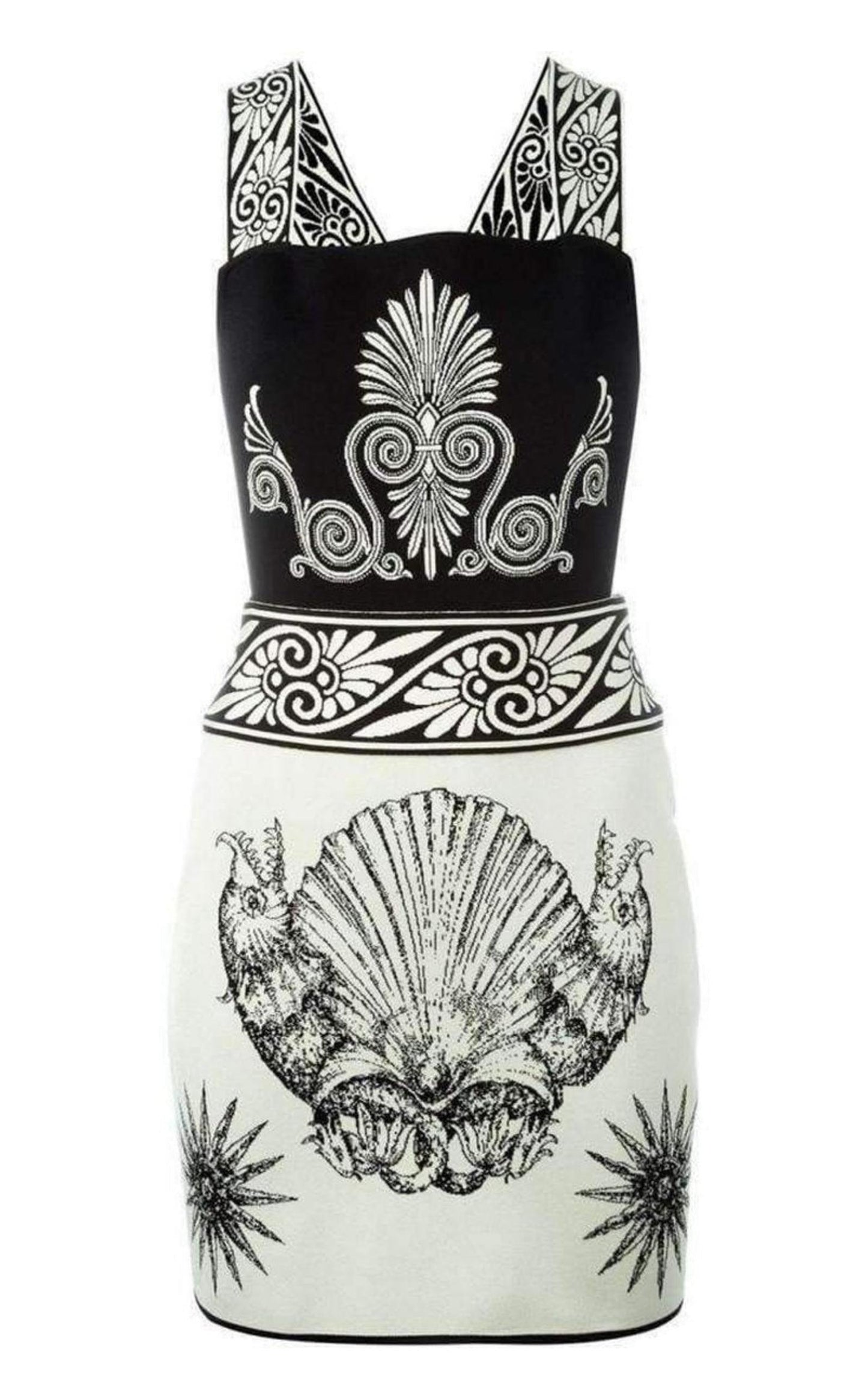 Shell-intarsia Stretch-Knit Dress Fausto Puglisi