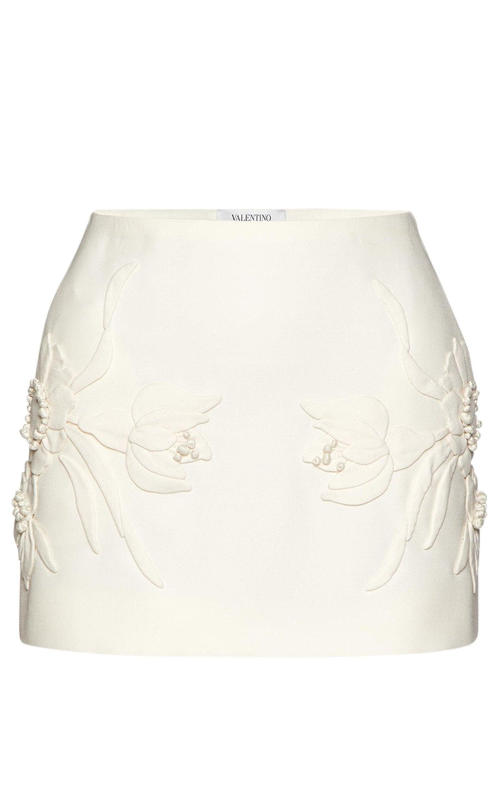  ValentinoFloral-embroidered Mini Skirt - Runway Catalog