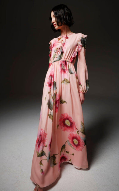 Giambattista Valli Botanic Blow Up - print Silk Georgette Gown - Runway Catalog