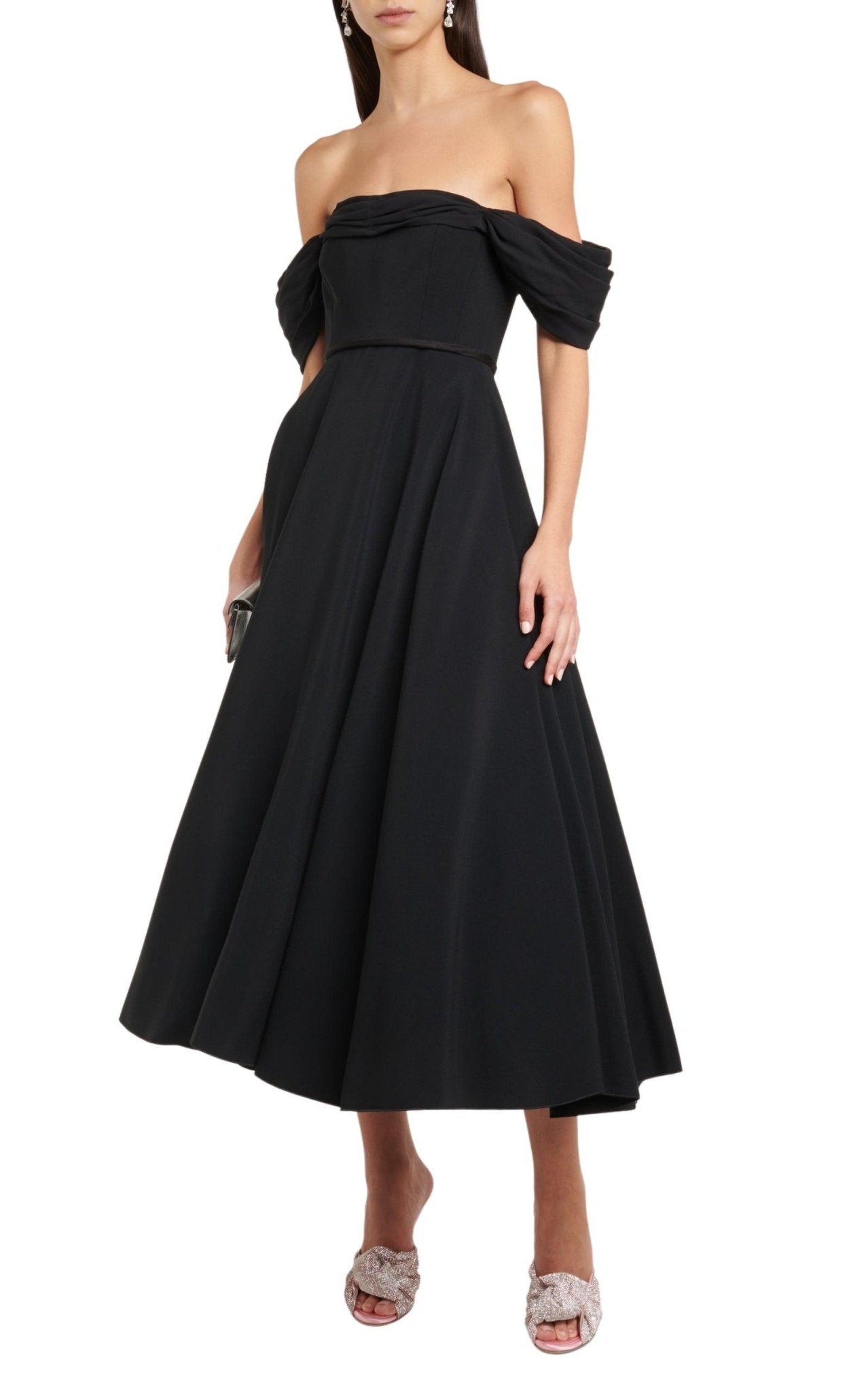Giambattista Valli Off - shoulder Flared Midi Dress - Runway Catalog
