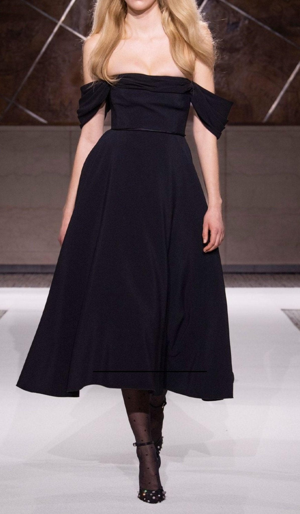 Giambattista Valli Off - shoulder Flared Midi Dress - Runway Catalog
