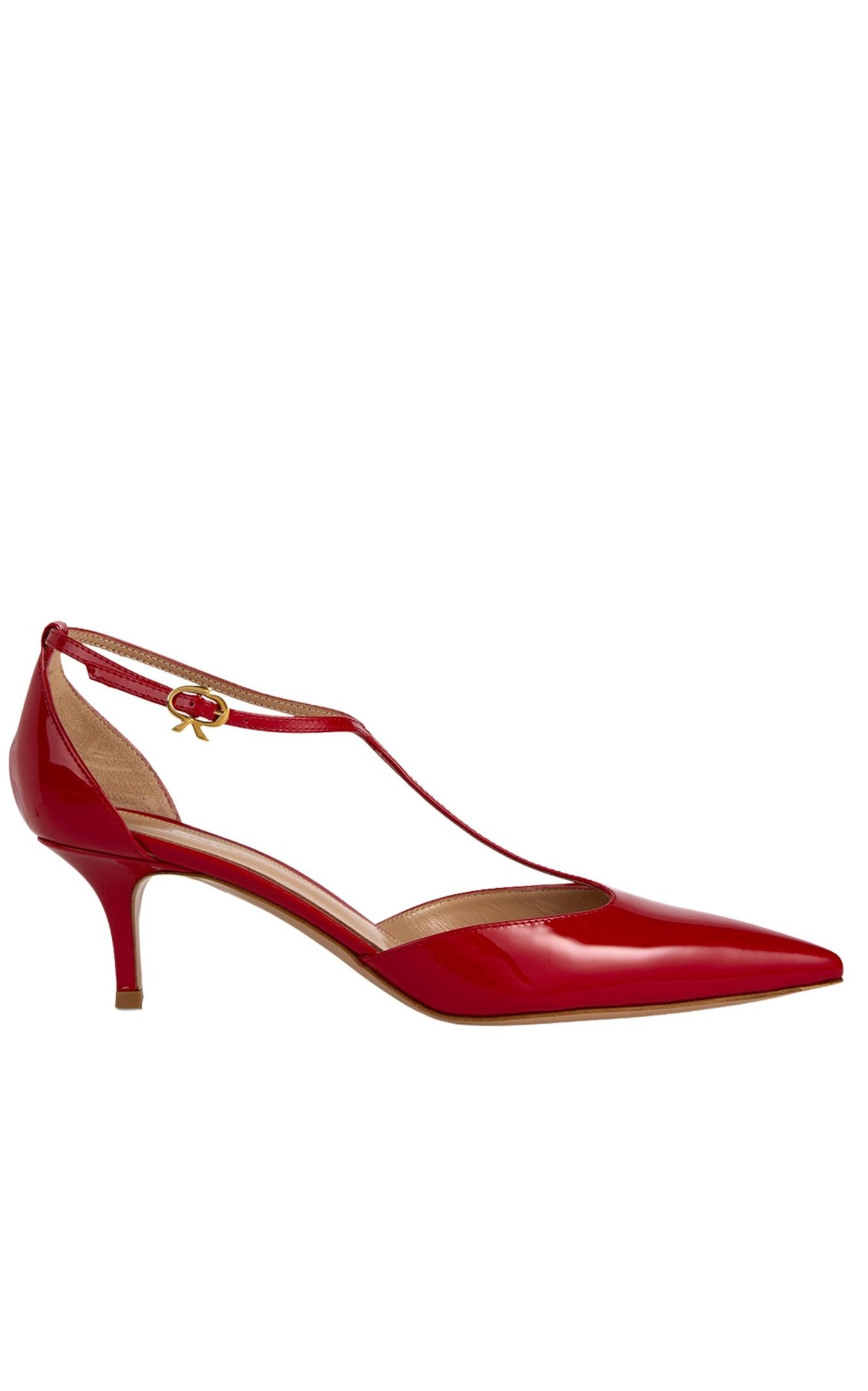 Ribbon T-bar Patent Leather Pumps Gianvito Rossi