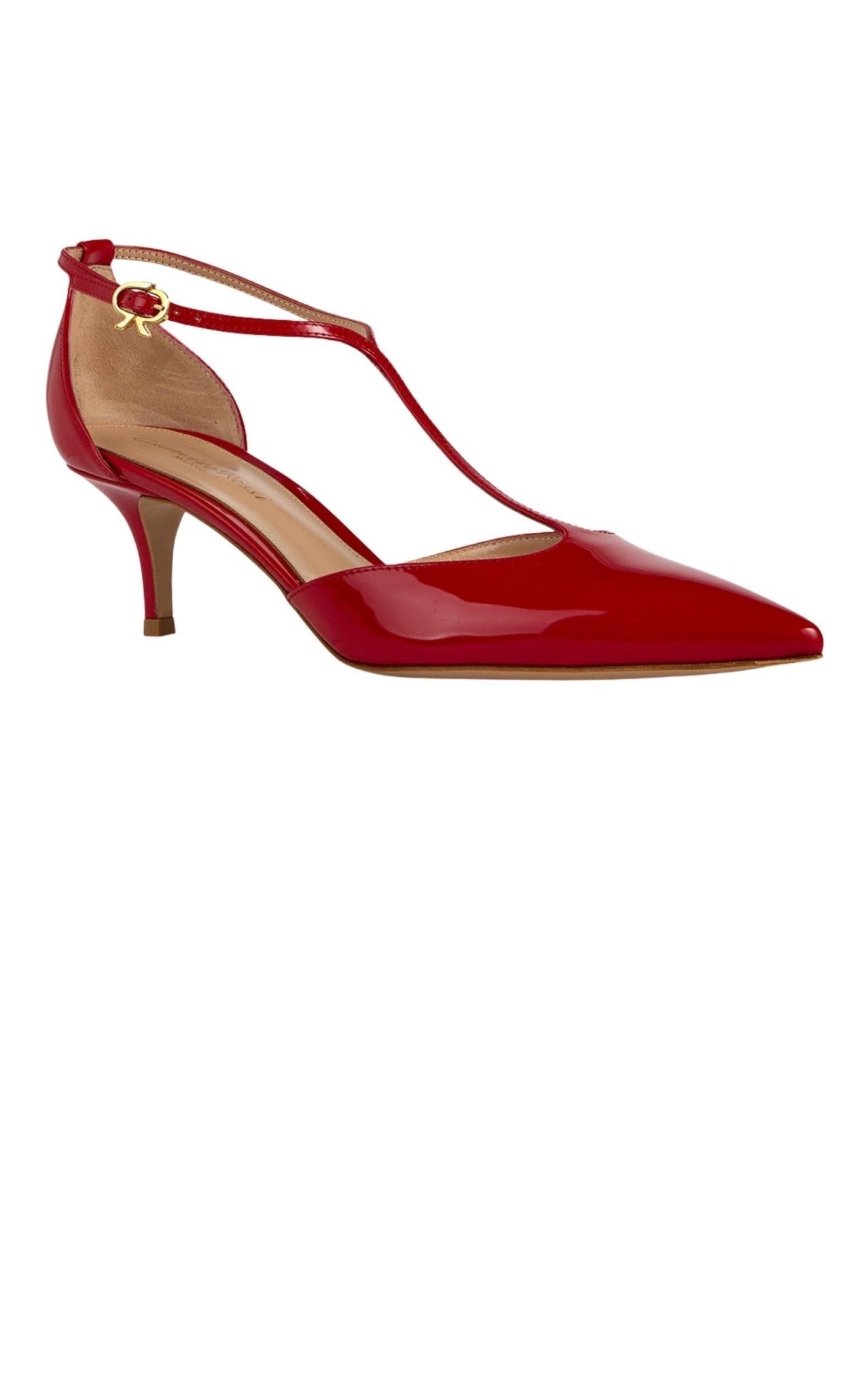 Gianvito Rossi Ribbon T - bar Patent Leather Pumps - Runway Catalog