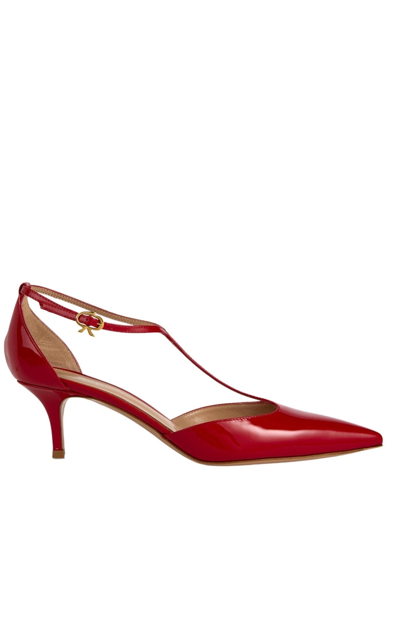 Gianvito Rossi Ribbon T - bar Patent Leather Pumps - Runway Catalog