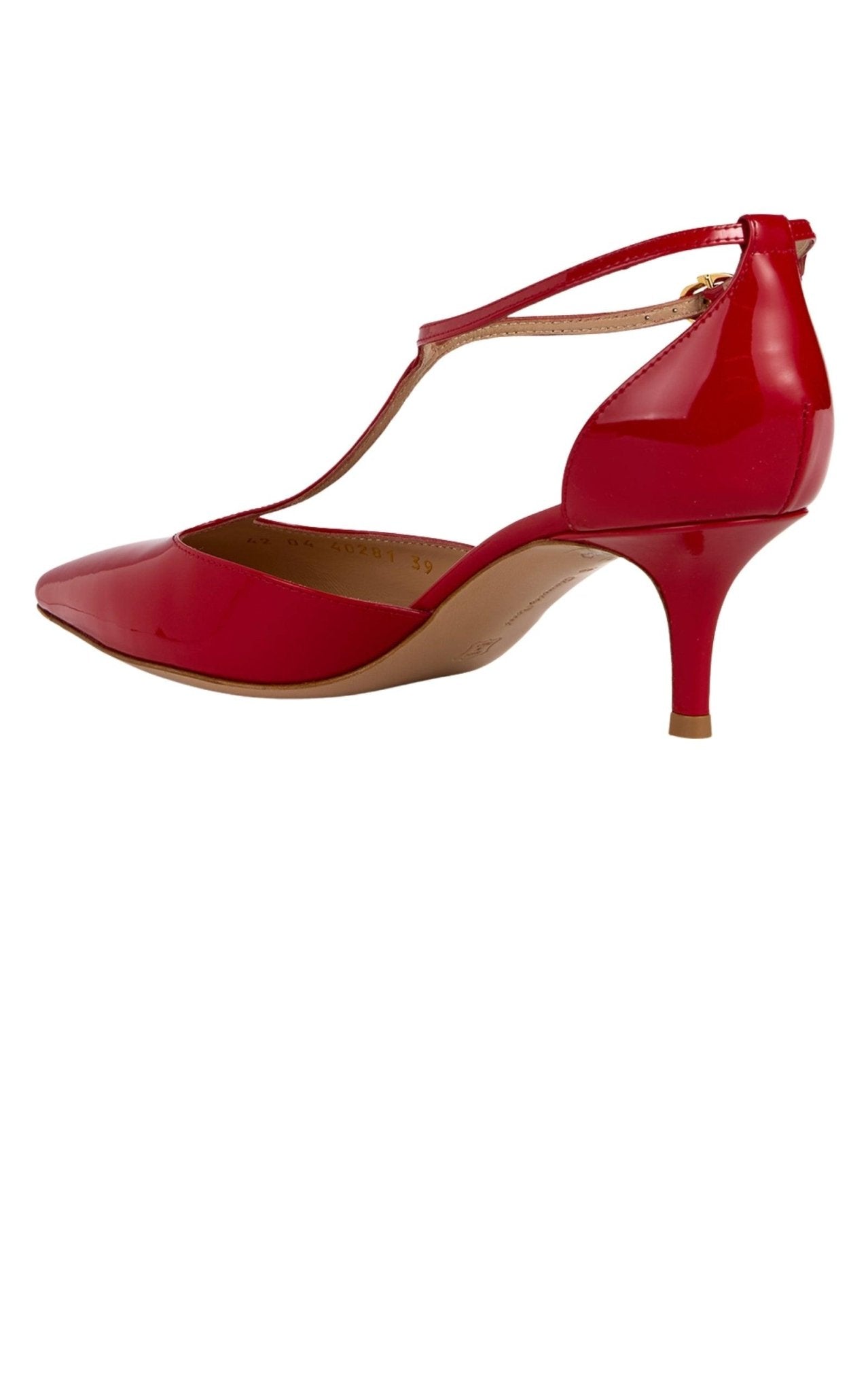 Gianvito Rossi Ribbon T - bar Patent Leather Pumps - Runway Catalog