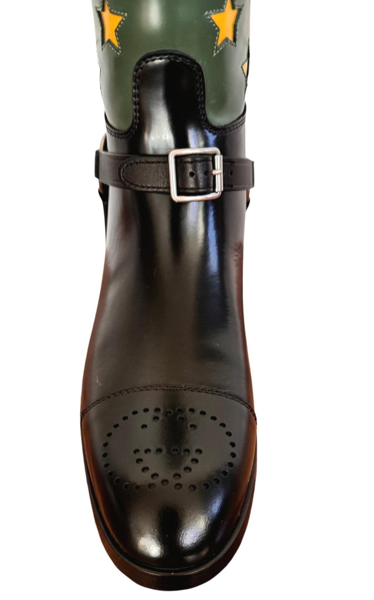 Gucci Abstract Art Pop Leather Riding Boot - Runway Catalog