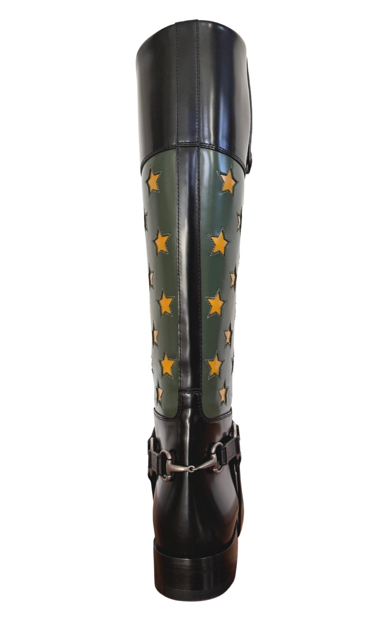 Gucci Abstract Art Pop Leather Riding Boot - Runway Catalog