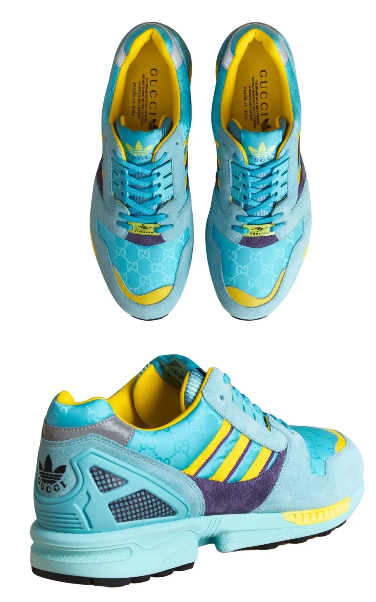 Gucci Adidas ZX 8000 Two Tone Suede Sneakers - Runway Catalog
