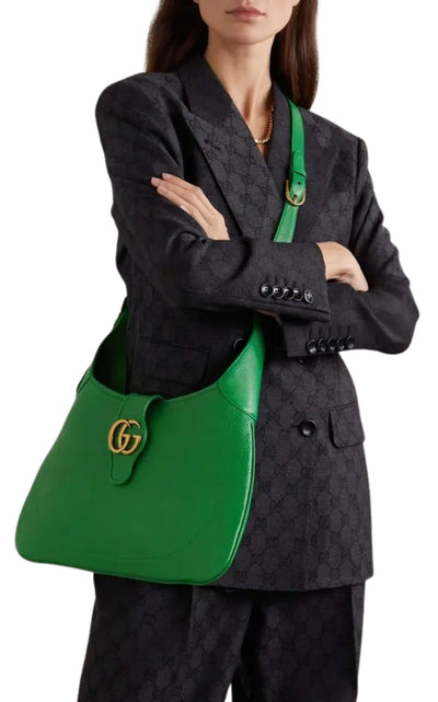 Gucci Aphrodite Green Leather Hobo Shoulder Bag - Runway Catalog