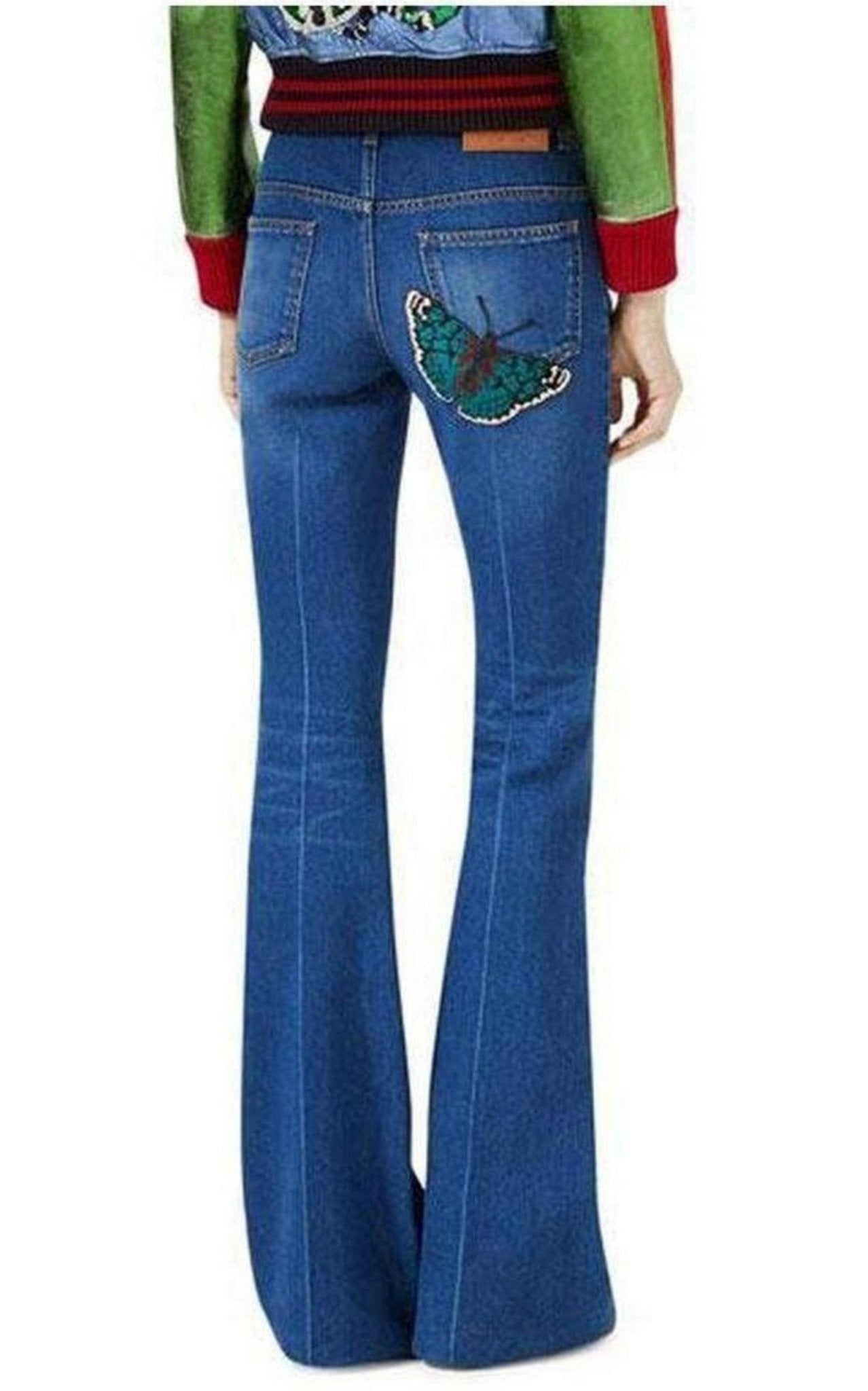 Gucci Bee & Butterfly Patches Jeans - Runway Catalog