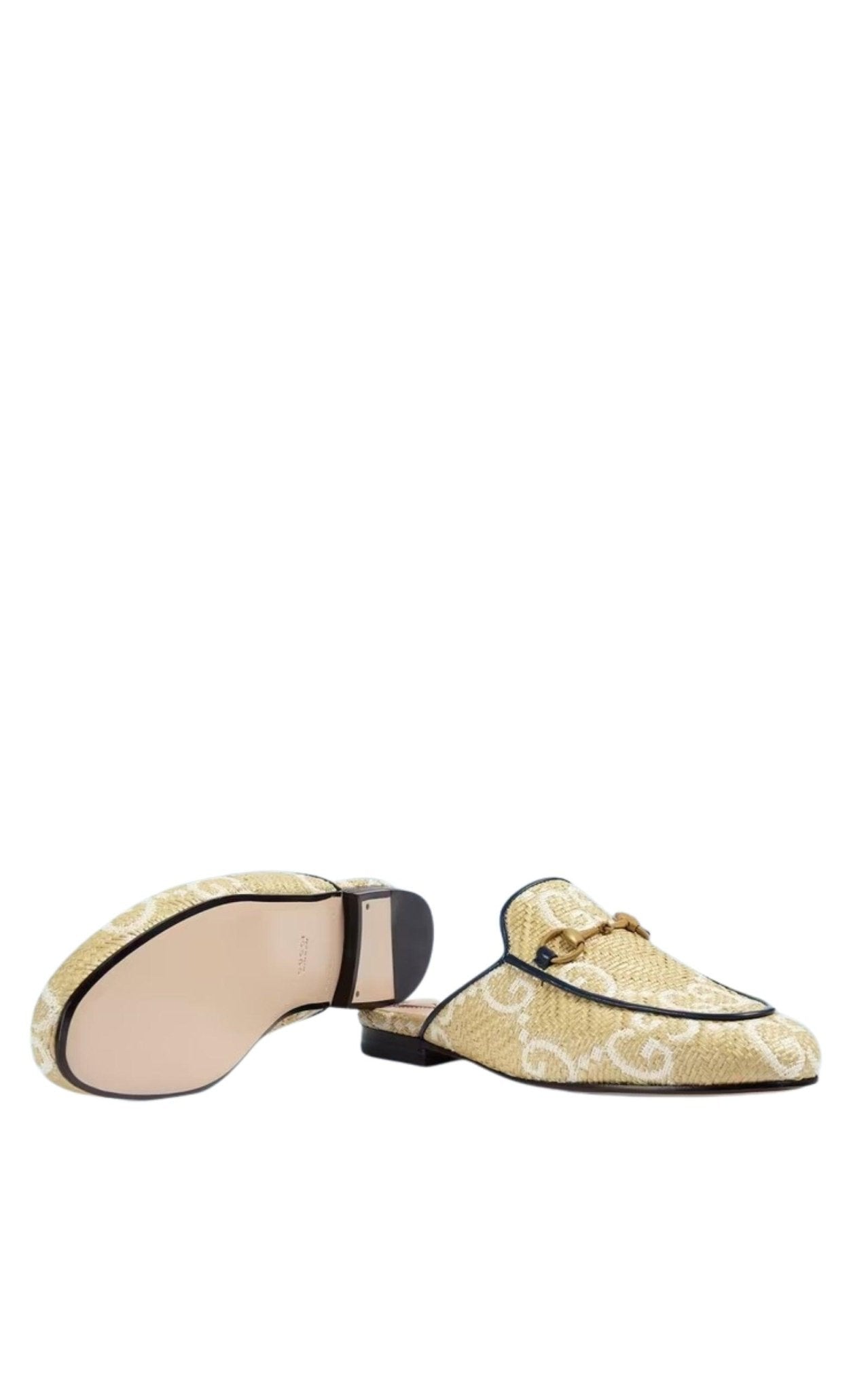 Gucci Beige GG Princetown Loafers - Runway Catalog