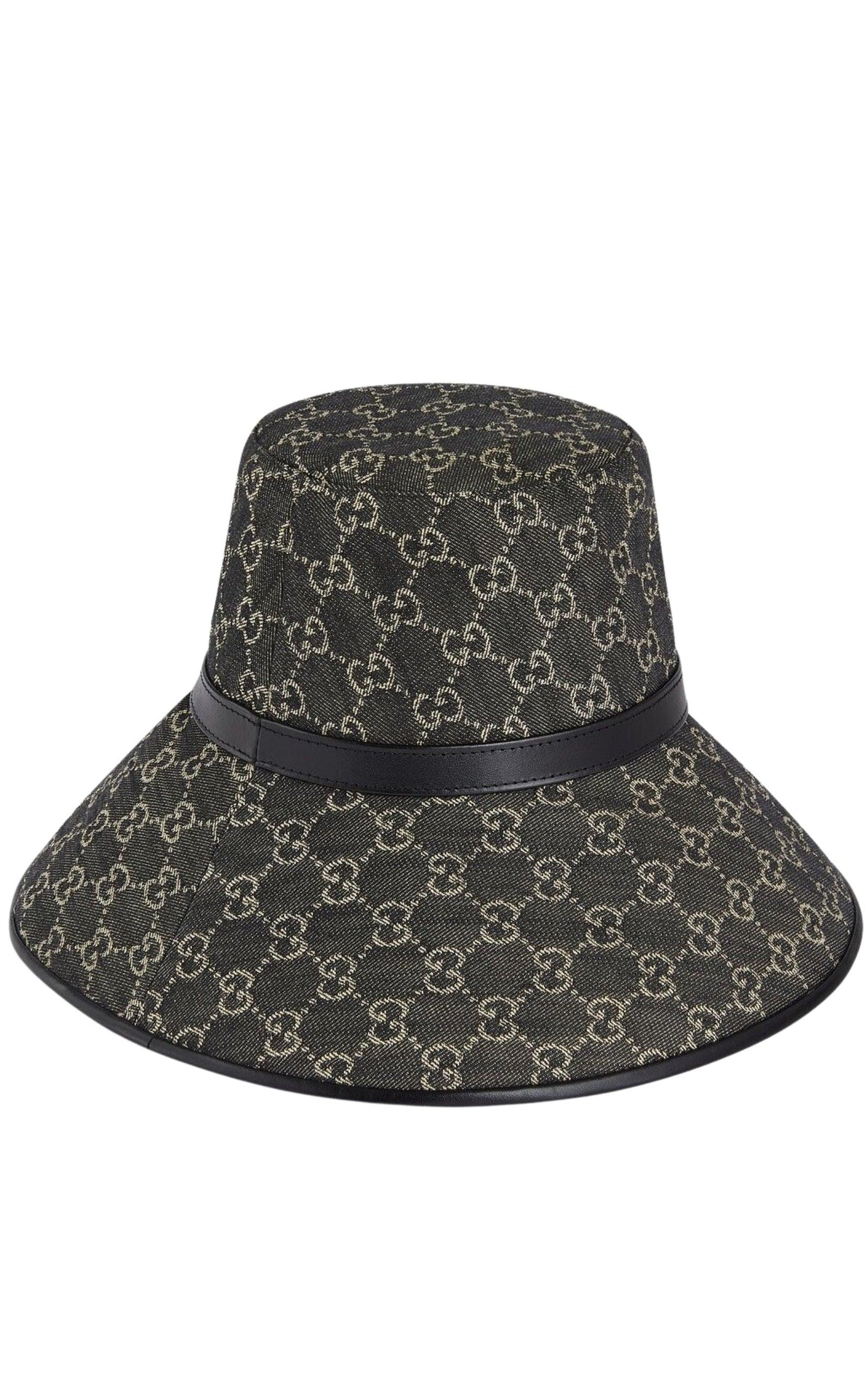 Gucci Black Denim Wide Brim Hat - Runway Catalog