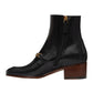 Black Interlocking G Chain Ankle Boots Gucci