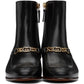 Black Interlocking G Chain Ankle Boots Gucci