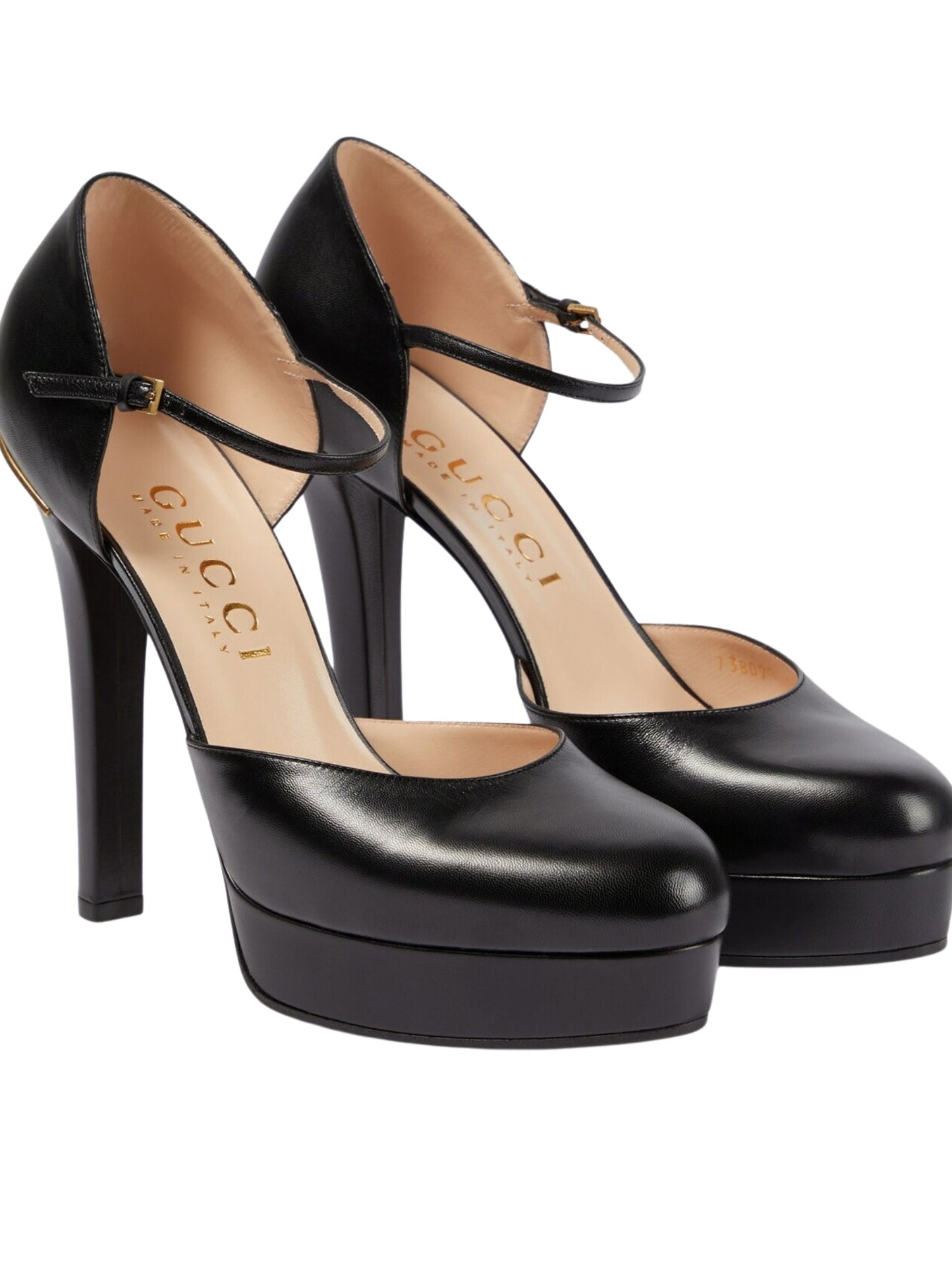 Gucci Black Leather Buckle Pumps - Runway Catalog