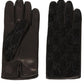 Black Leather Embossed Monogram GG Gloves Gucci