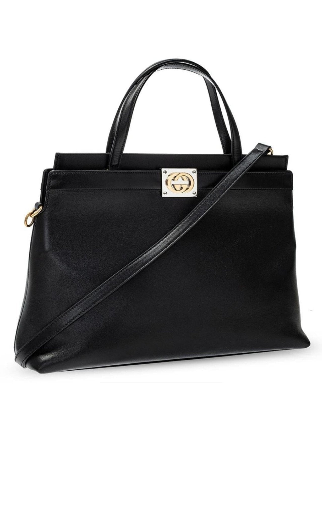 Gucci Black Medium Leather Tote Bag - Runway Catalog