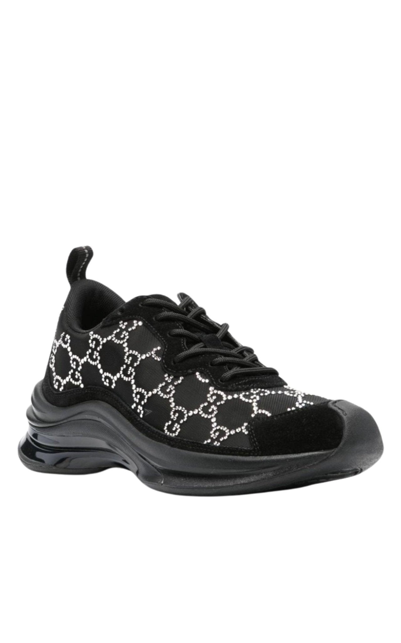 Gucci Black Mesh Runners with Crystals - Runway Catalog