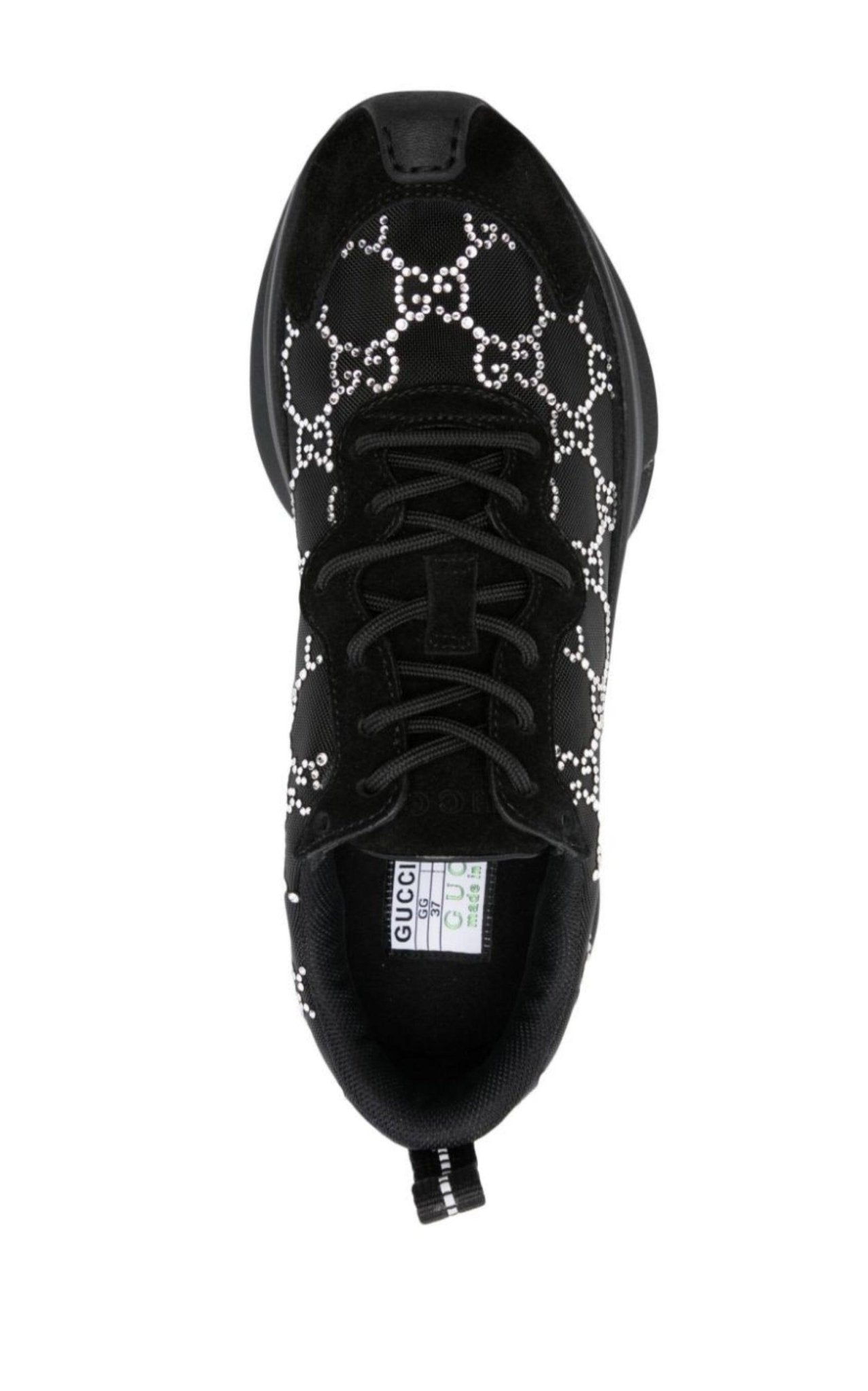 Gucci Black Mesh Runners with Crystals - Runway Catalog
