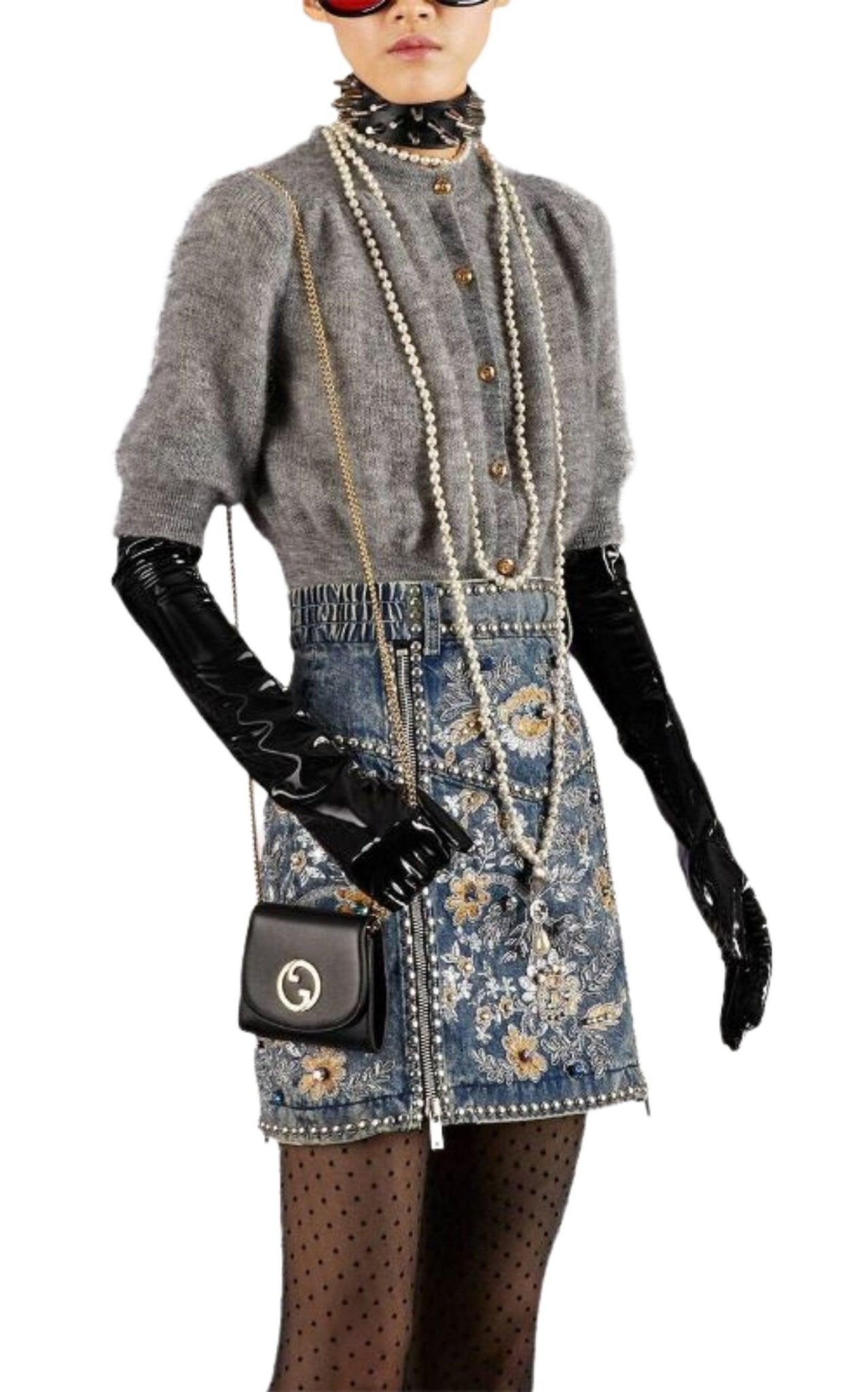 Gucci Blondie Medium Chain Wallet in Black - Runway Catalog