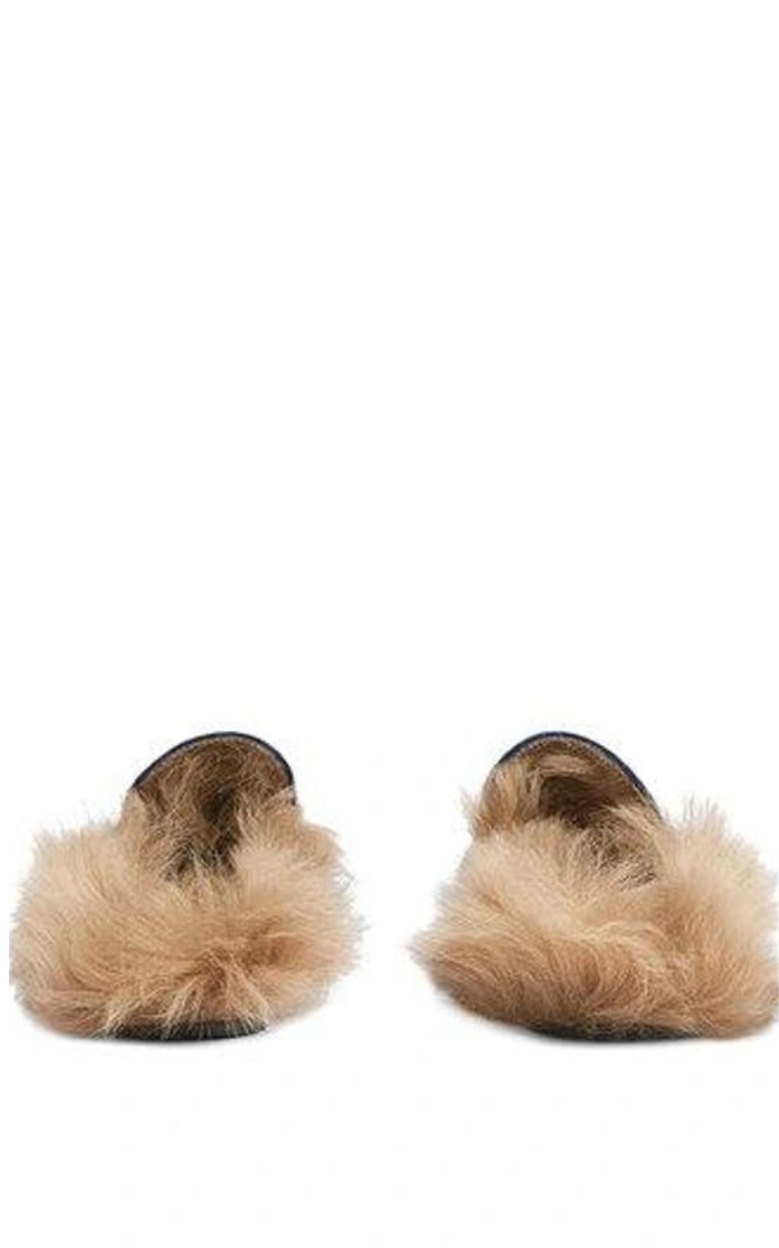 Blue Velvet & Fur Princetown Slippers Gucci