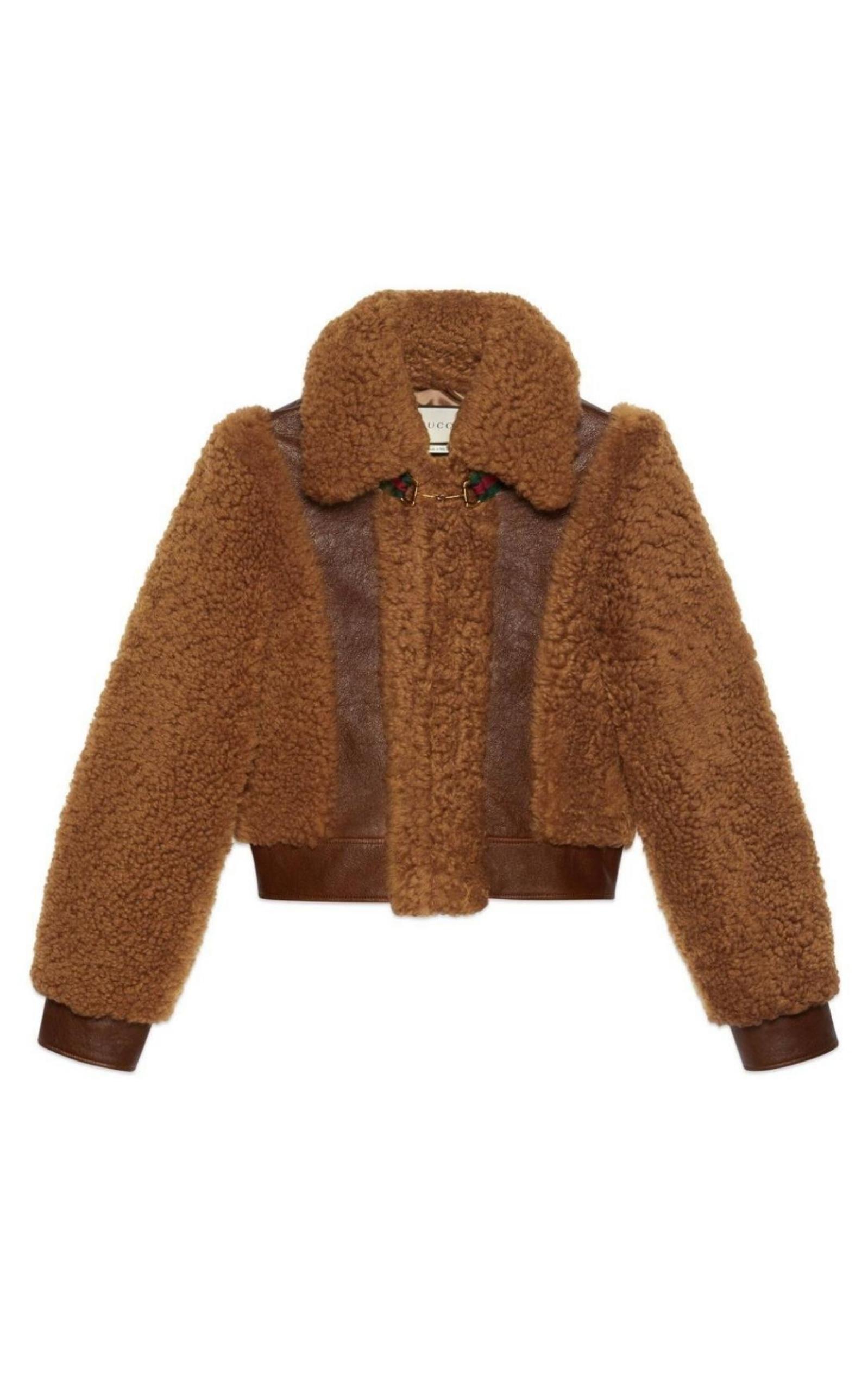 Brown Curly Shearling Jacket