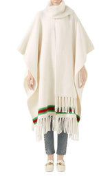 Cape with Oversize Wool Scarf Gucci