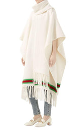 Cape with Oversize Wool Scarf Gucci