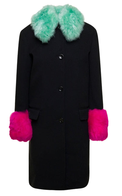 Gucci Cashmere Wool Coat with Shearling - collar - Runway Catalog