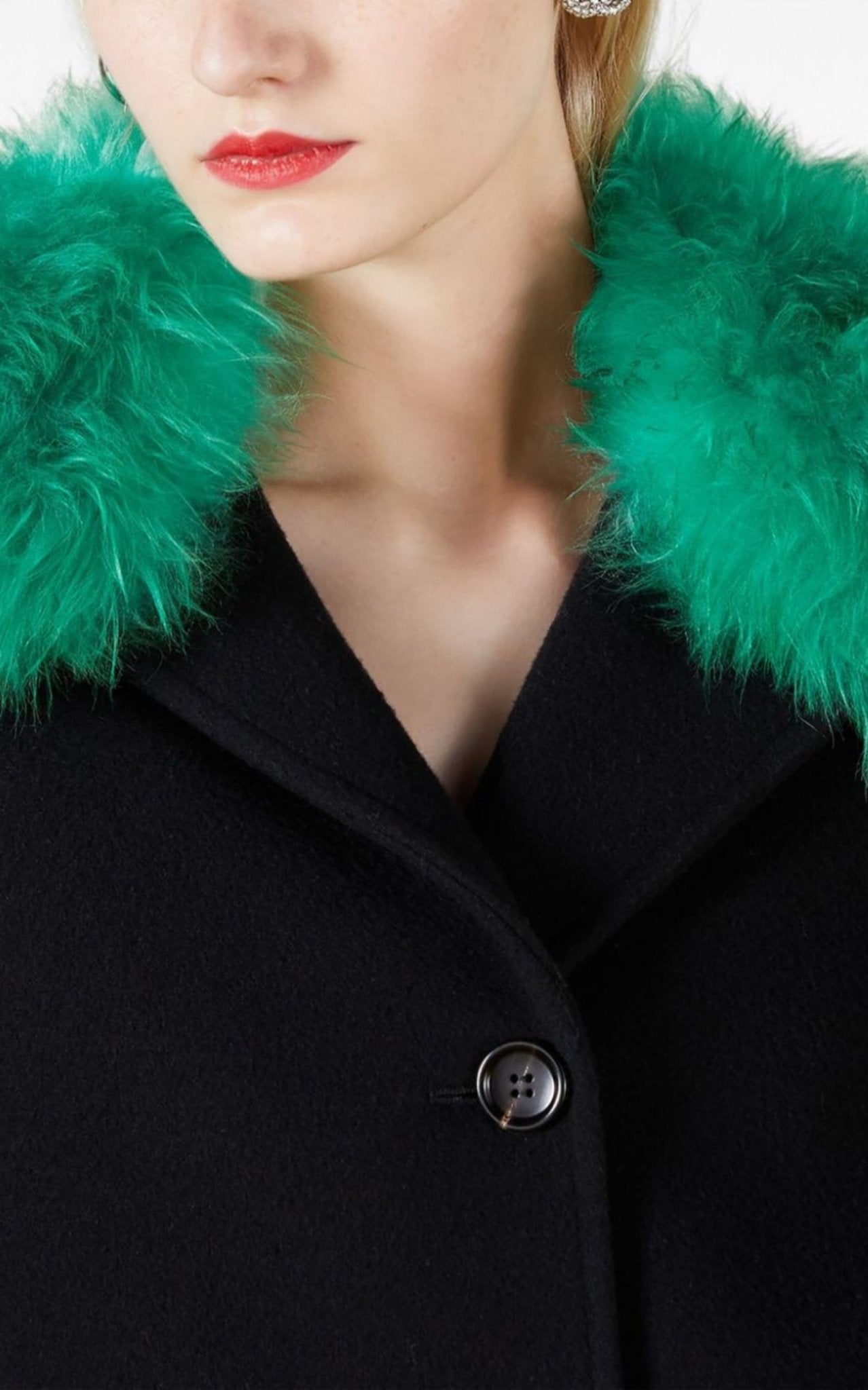 Gucci Cashmere Wool Coat with Shearling - collar - Runway Catalog