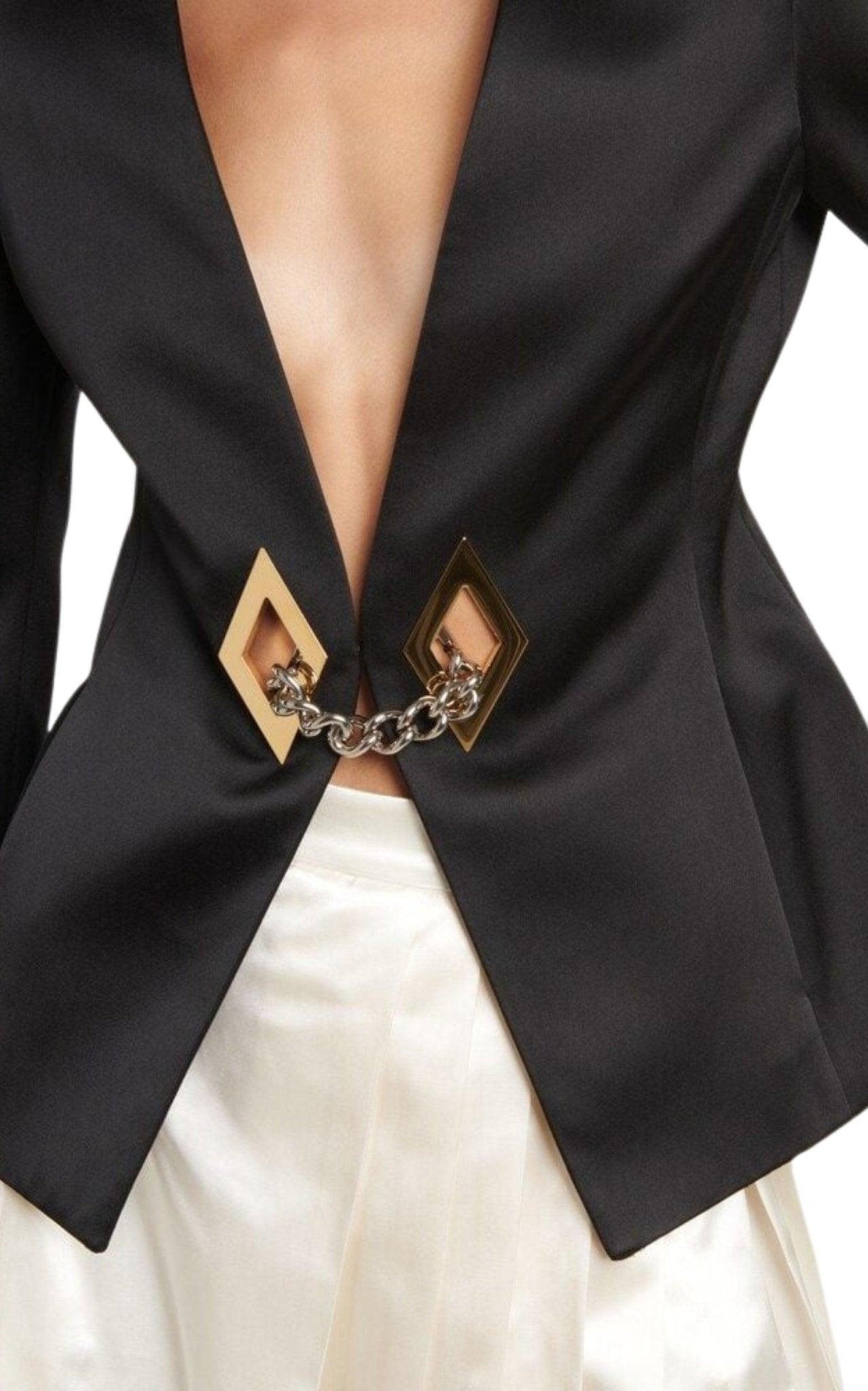 Gucci Chain Trimmed Satin Blazer - Runway Catalog
