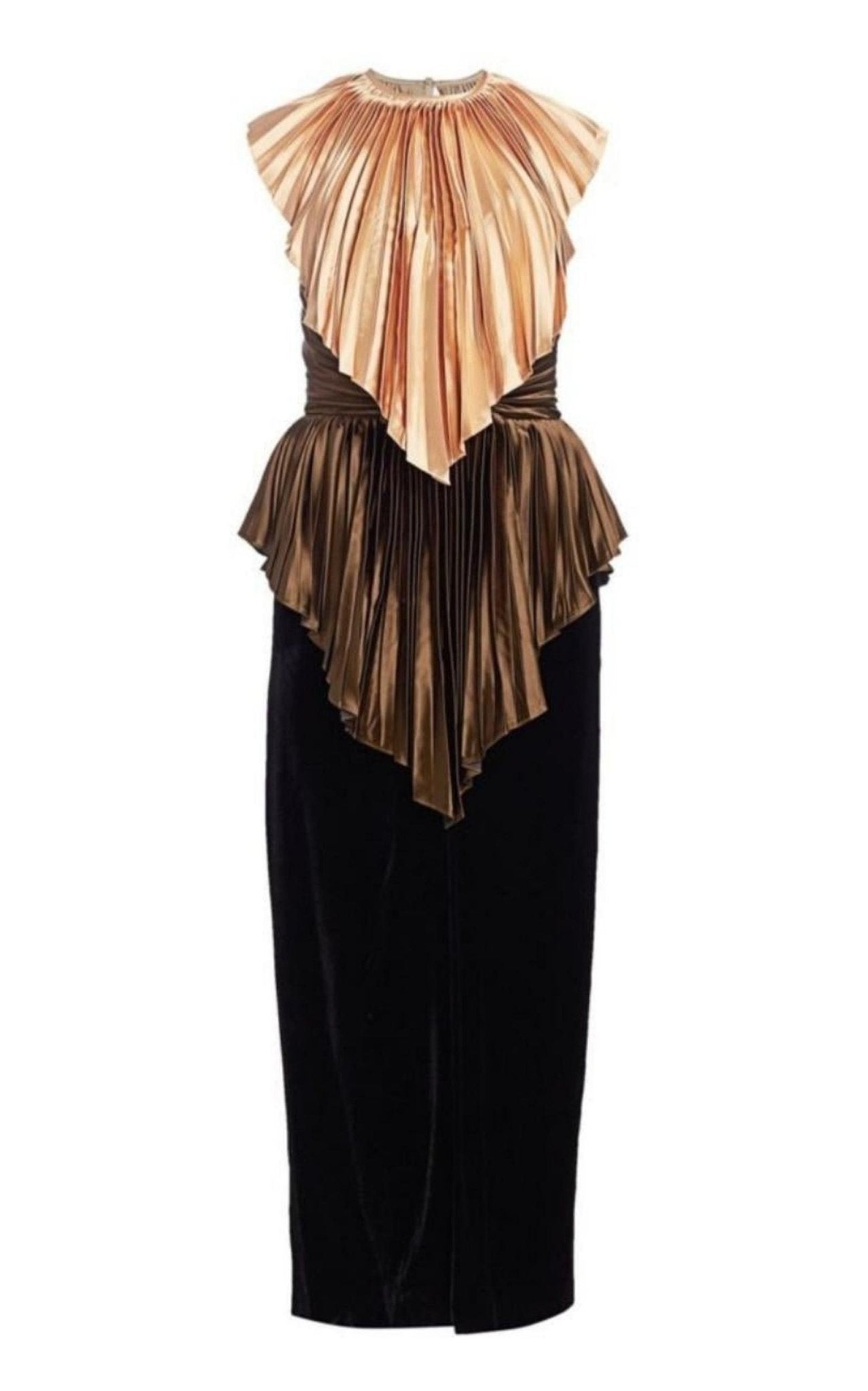 Gucci Colorblock Plisse Cape Dress - Runway Catalog