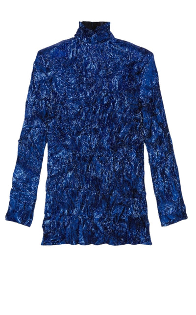 Gucci Crinkle Lurex Shiny Azure Shirt - Runway Catalog