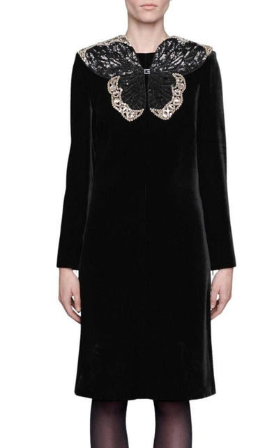 Gucci Crystal And Sequinned Butterfly Velvet Dress - Runway Catalog