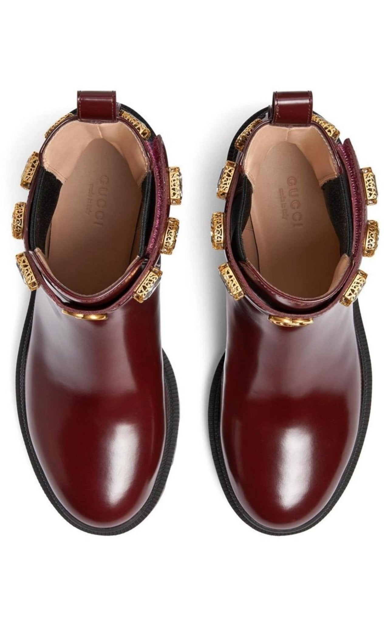 Gucci Crystal - embellished Ankle Leather Boots - Runway Catalog