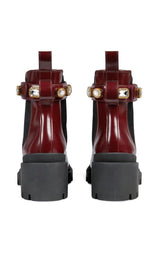 Crystal-embellished Ankle Leather Boots Gucci