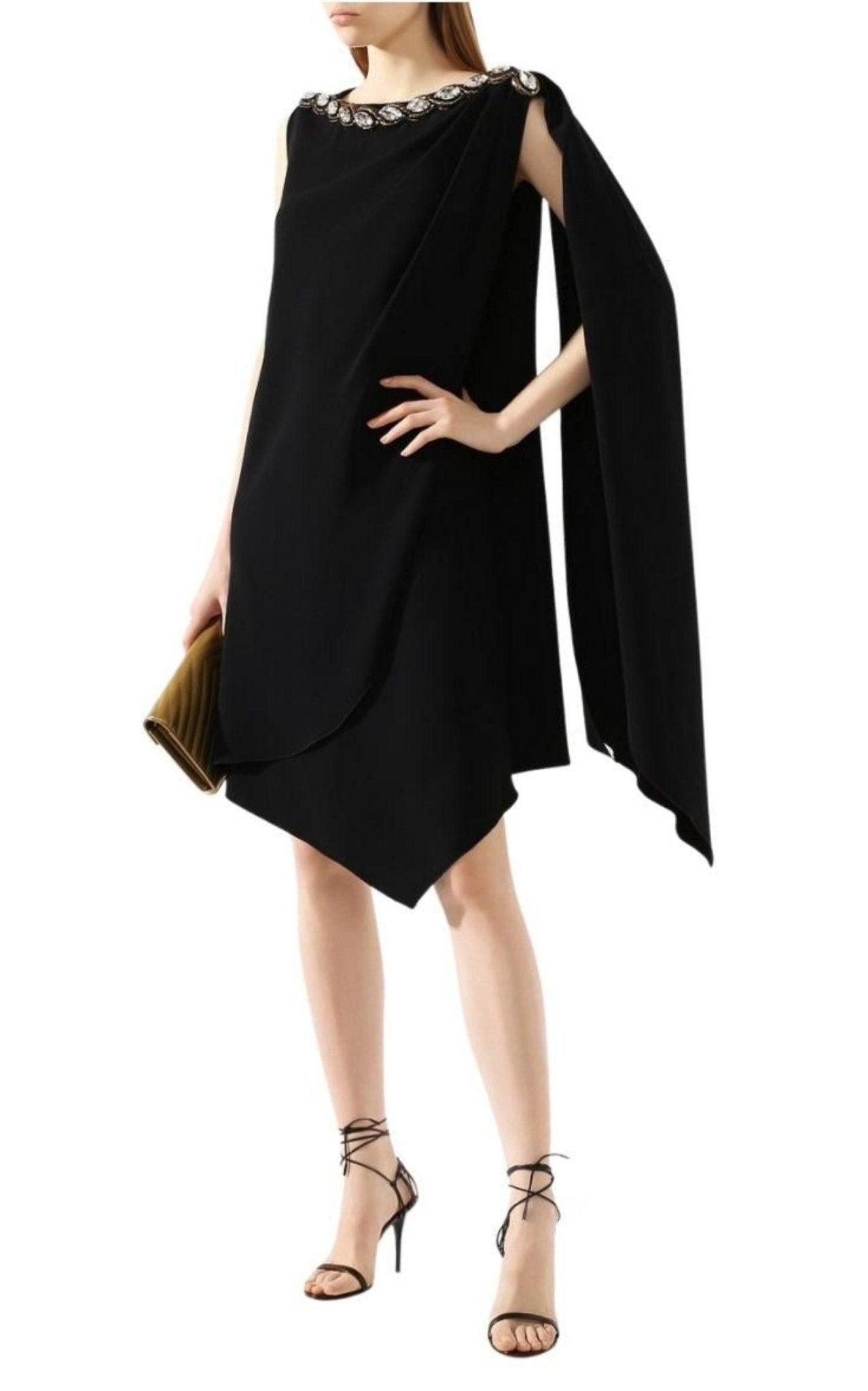 Gucci Crystal Embellished Draped Jersey Shift Dress - Runway Catalog