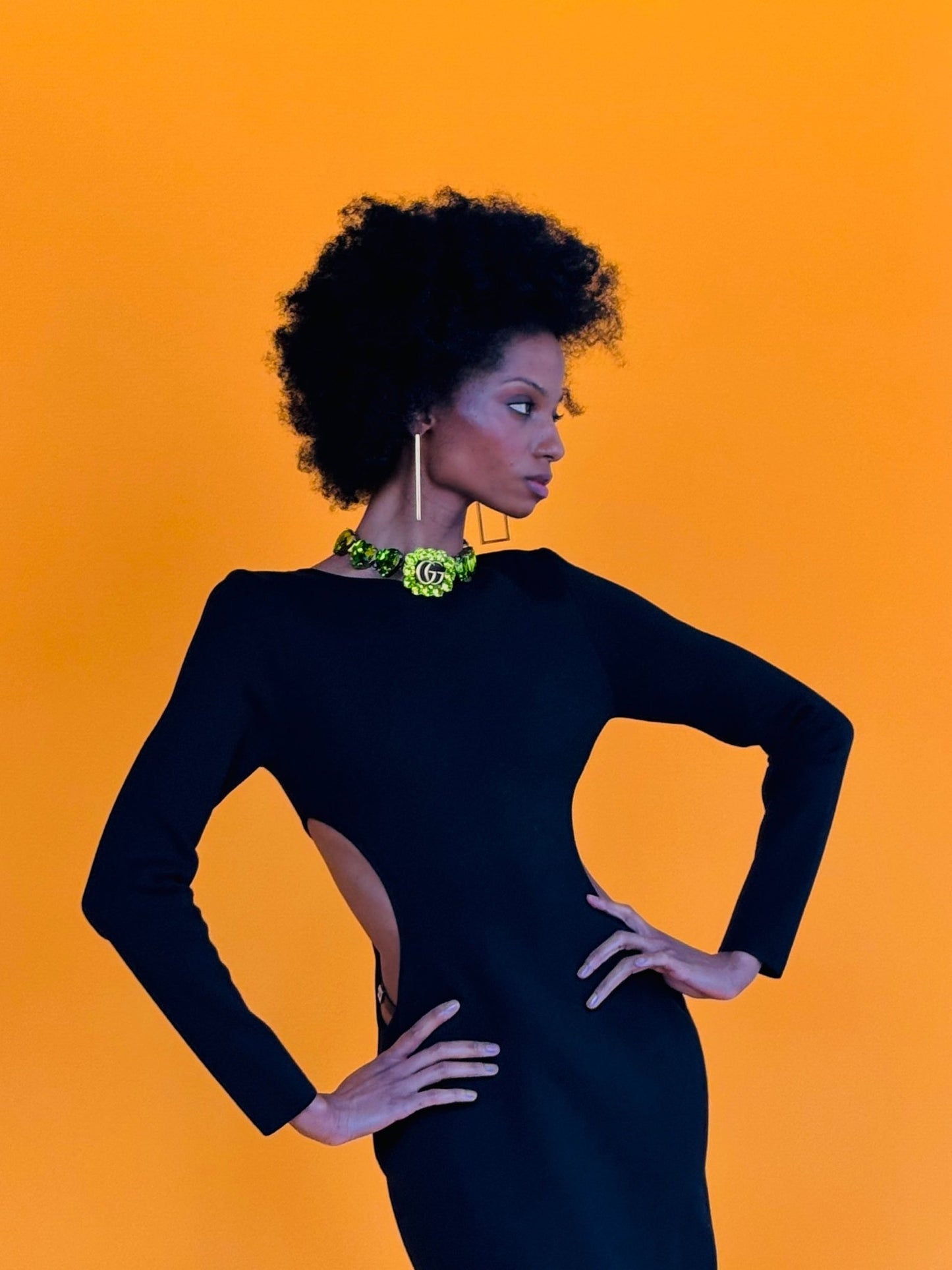 Gucci Crystal G Cutout Dress in Black - Runway Catalog