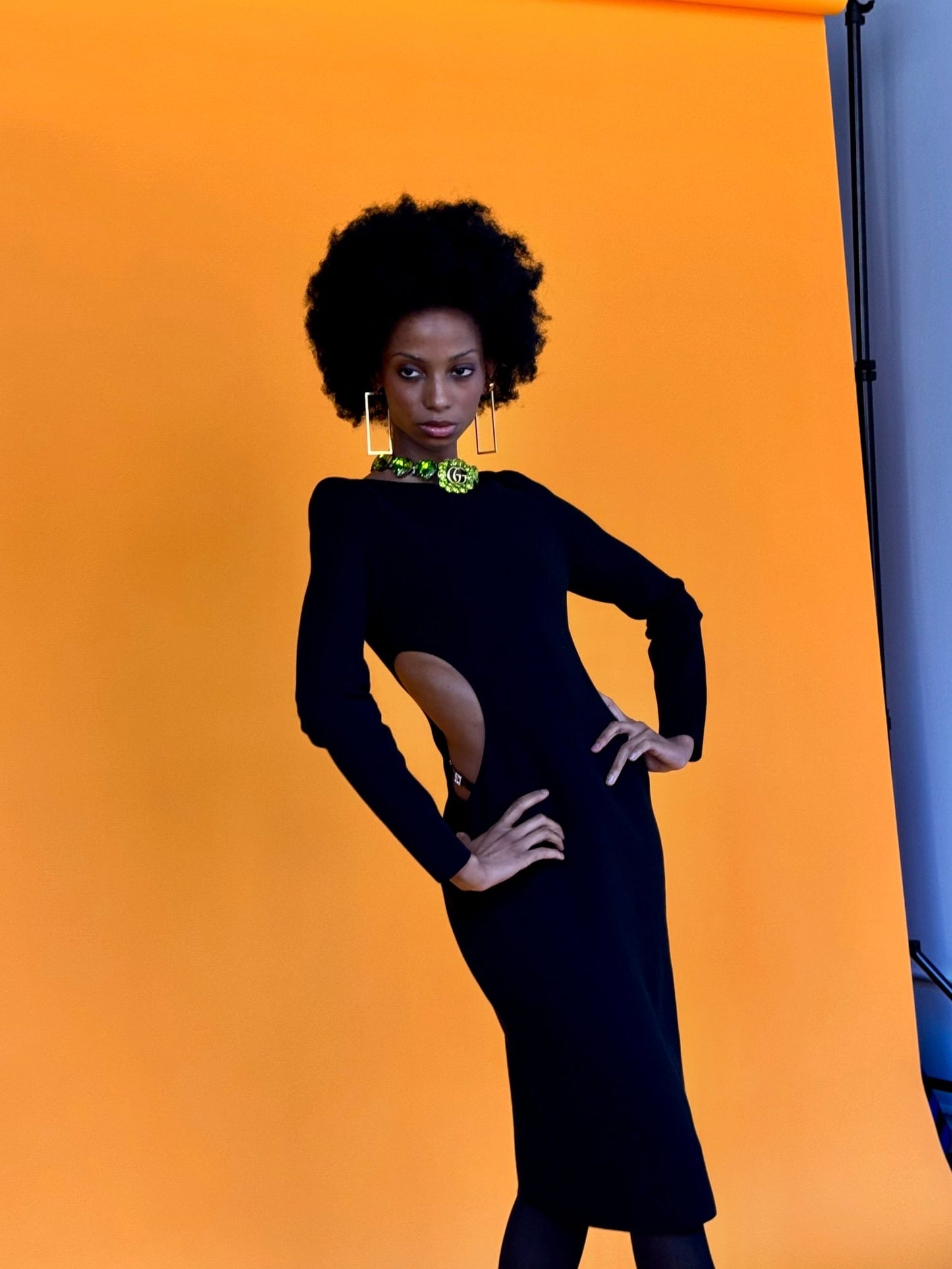 Gucci Crystal G Cutout Dress in Black - Runway Catalog