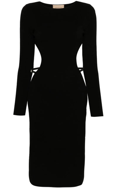 Gucci Crystal G Cutout Dress in Black - Runway Catalog