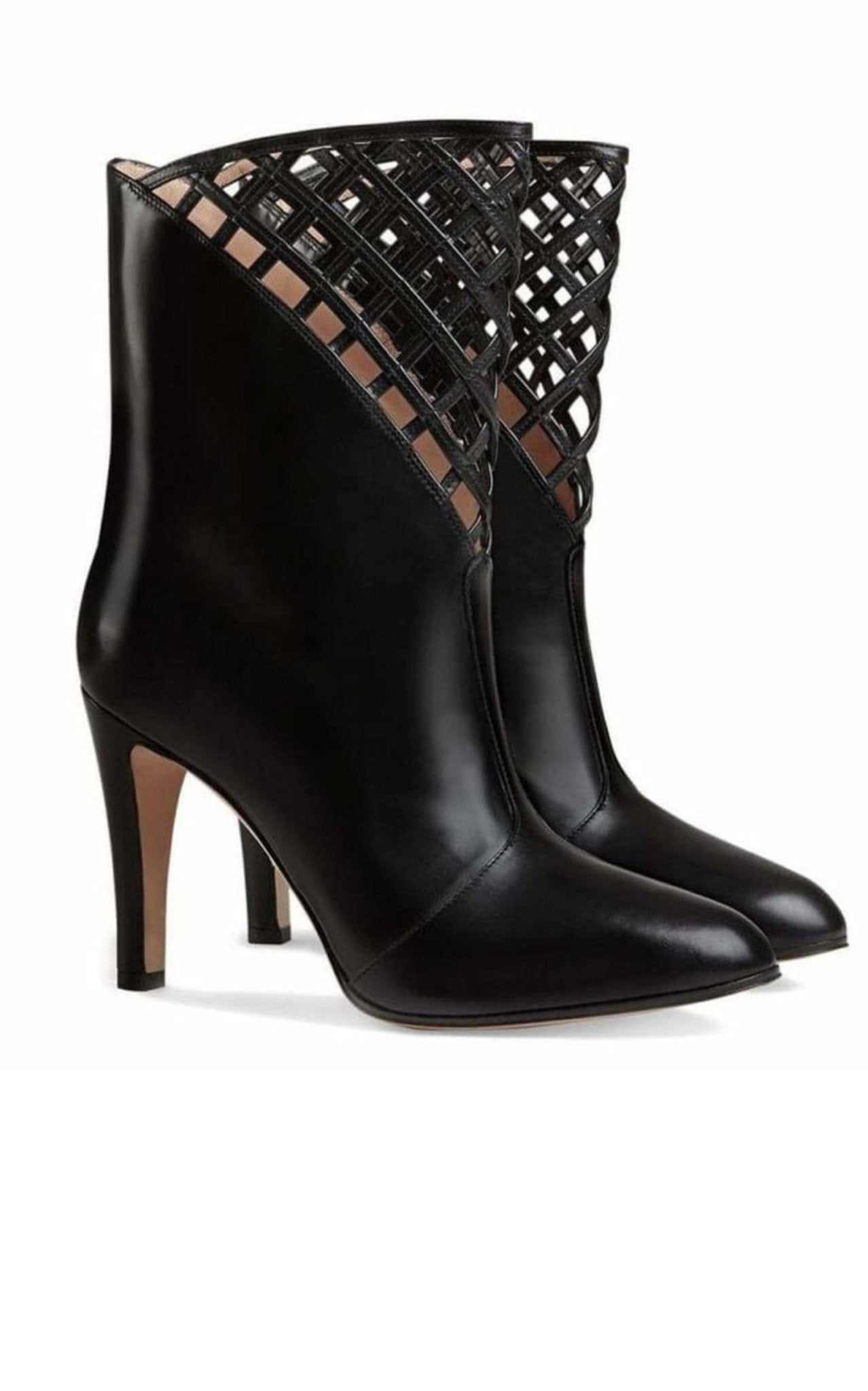 Gucci Cutout Leather Ankle Boots - Runway Catalog