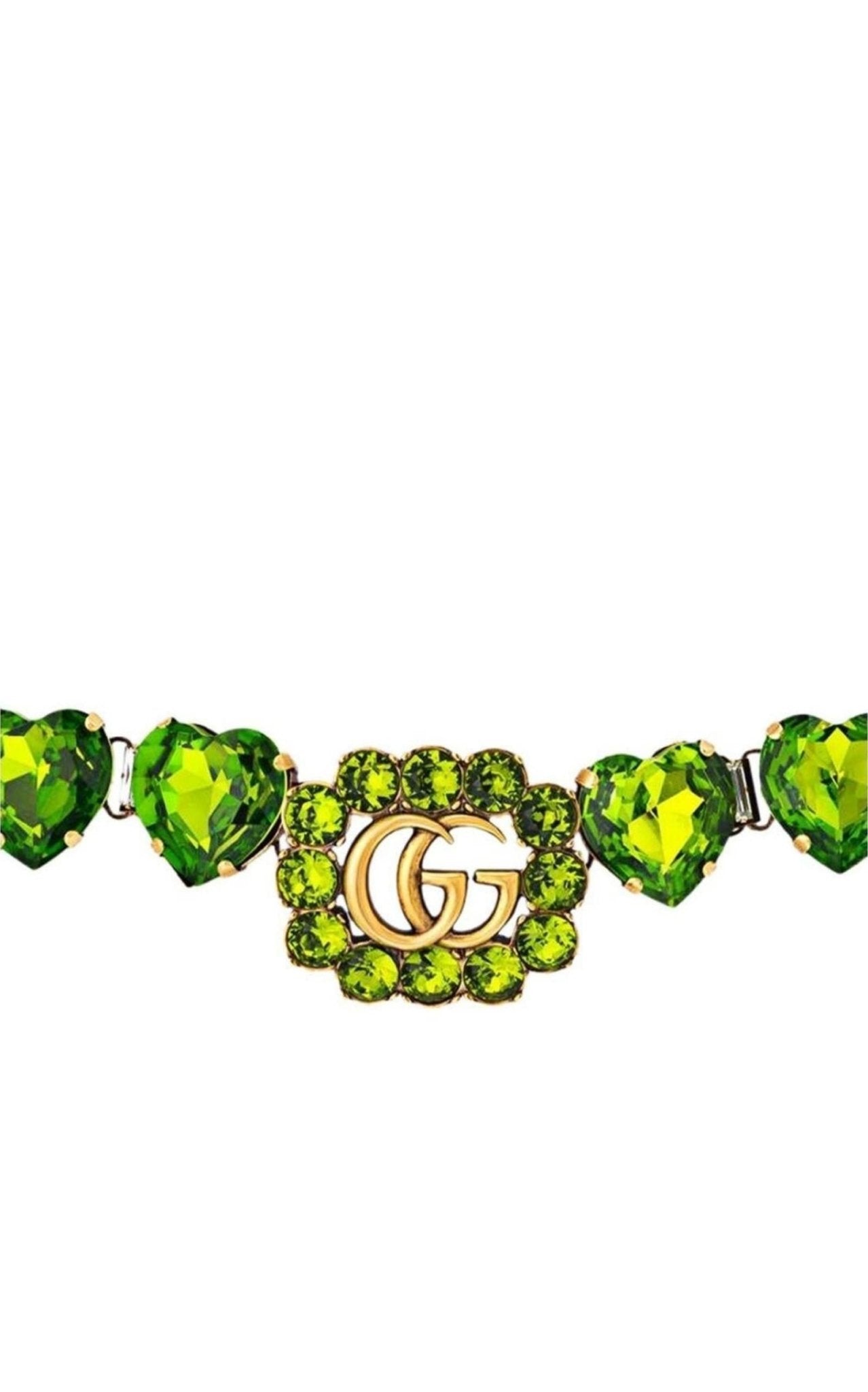 Gucci Double G Heart - crystal Necklace - Runway Catalog