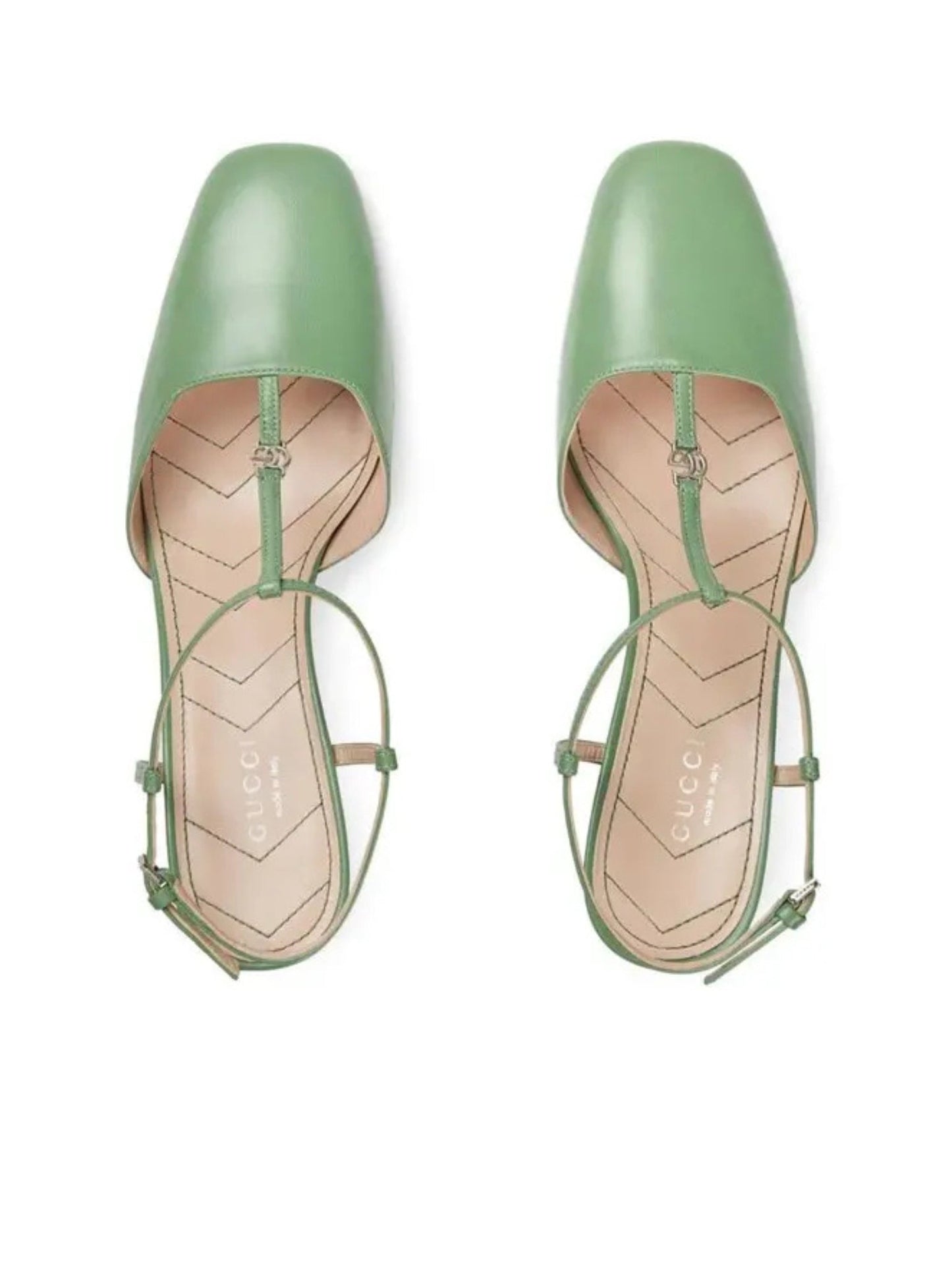 Gucci Double G Slingback Green Pumps - Runway Catalog