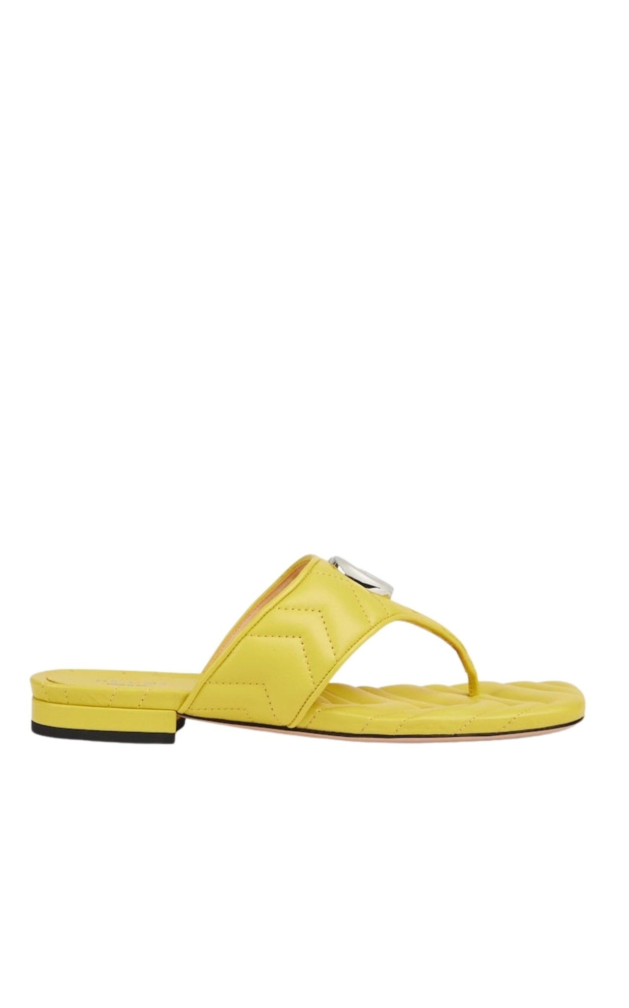 Gucci Double G Yellow Leather Sandals - Runway Catalog