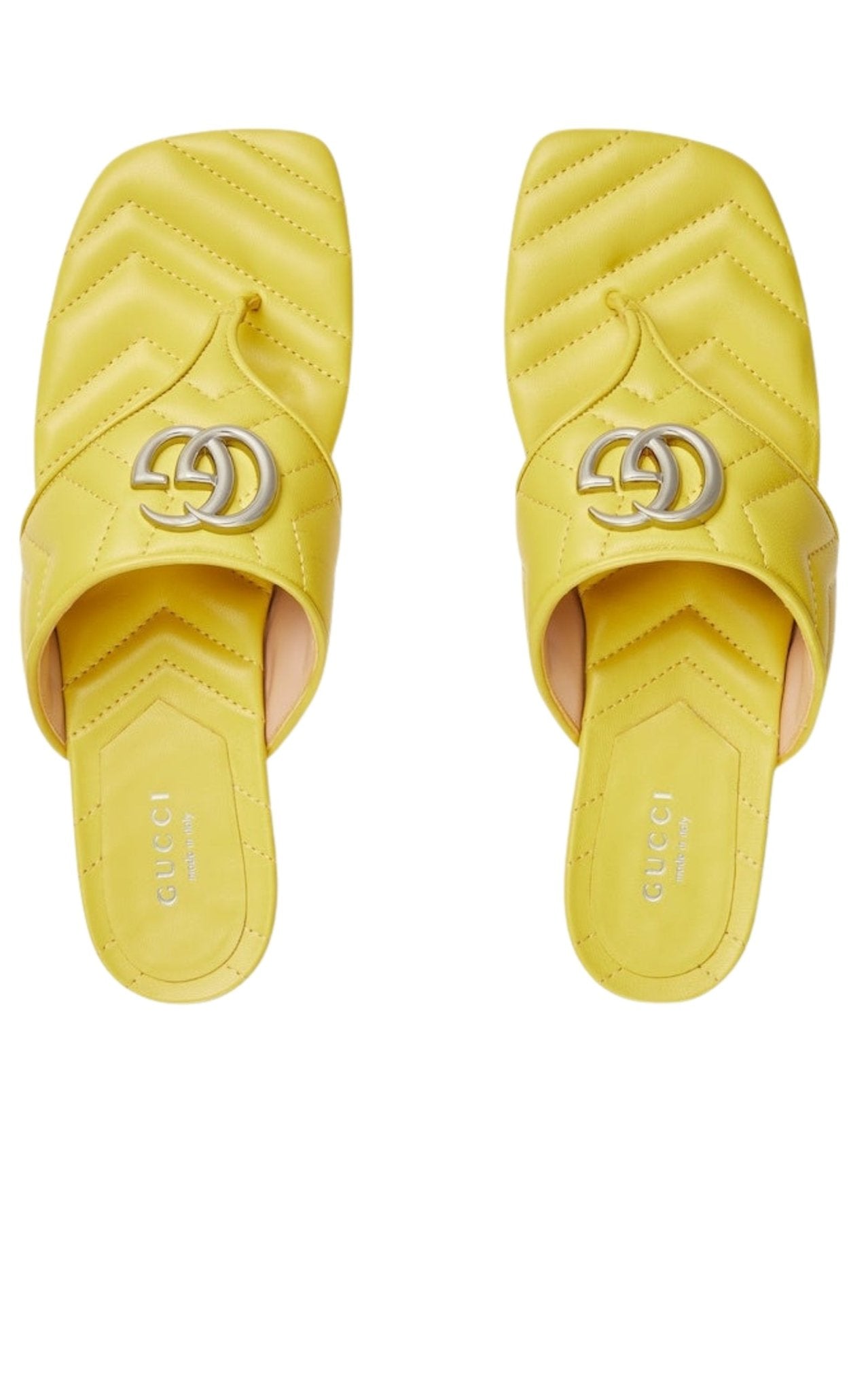 Gucci Double G Yellow Leather Sandals - Runway Catalog